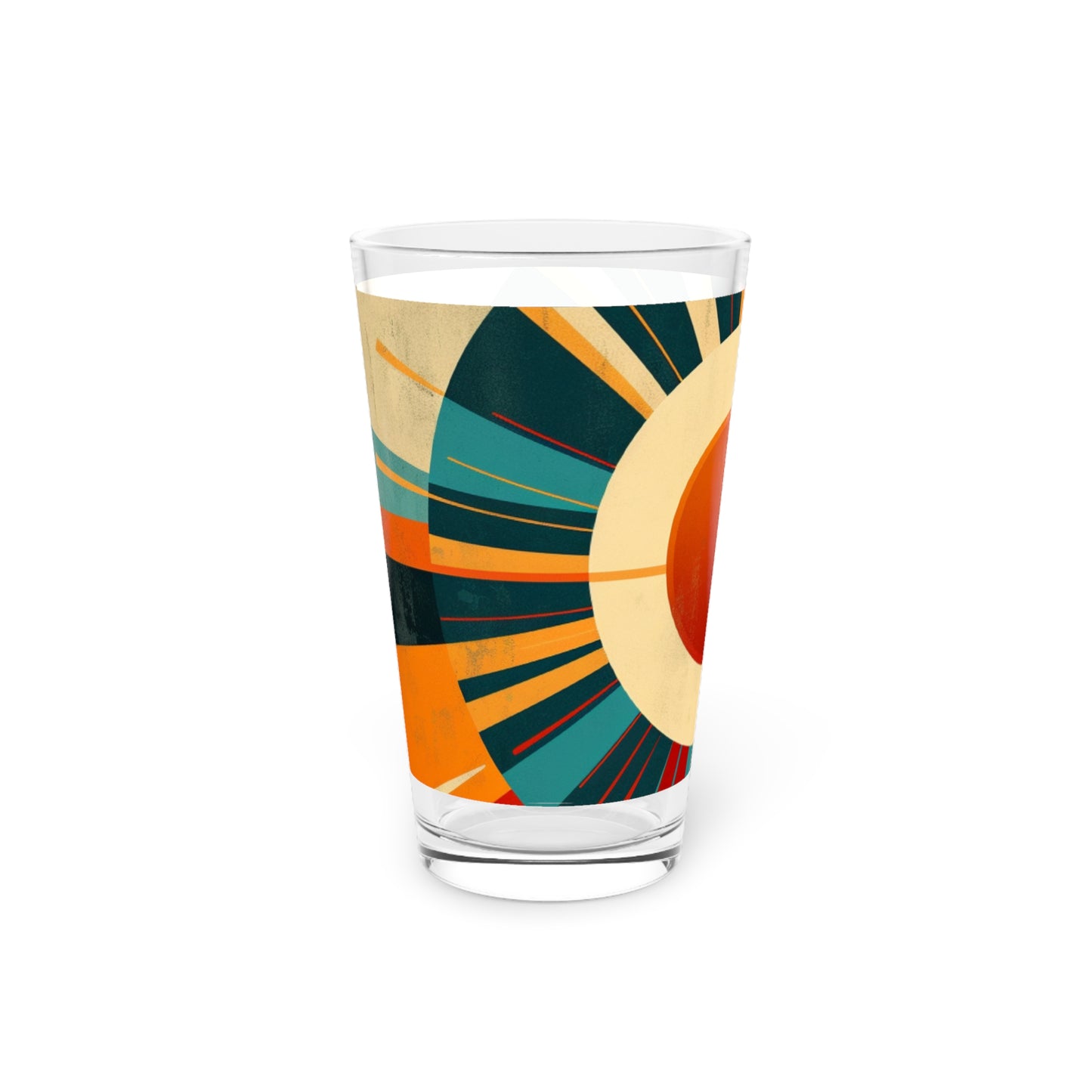 Minimalist Sunshine: Midcentury Modern Sun Pint Glass