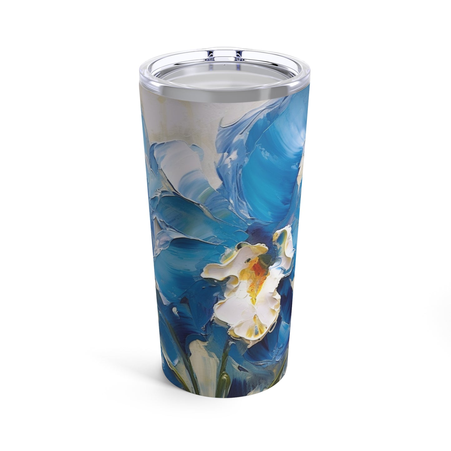 Embrace Artistic Expression with Blue Orchid Abstract Painting Tumbler