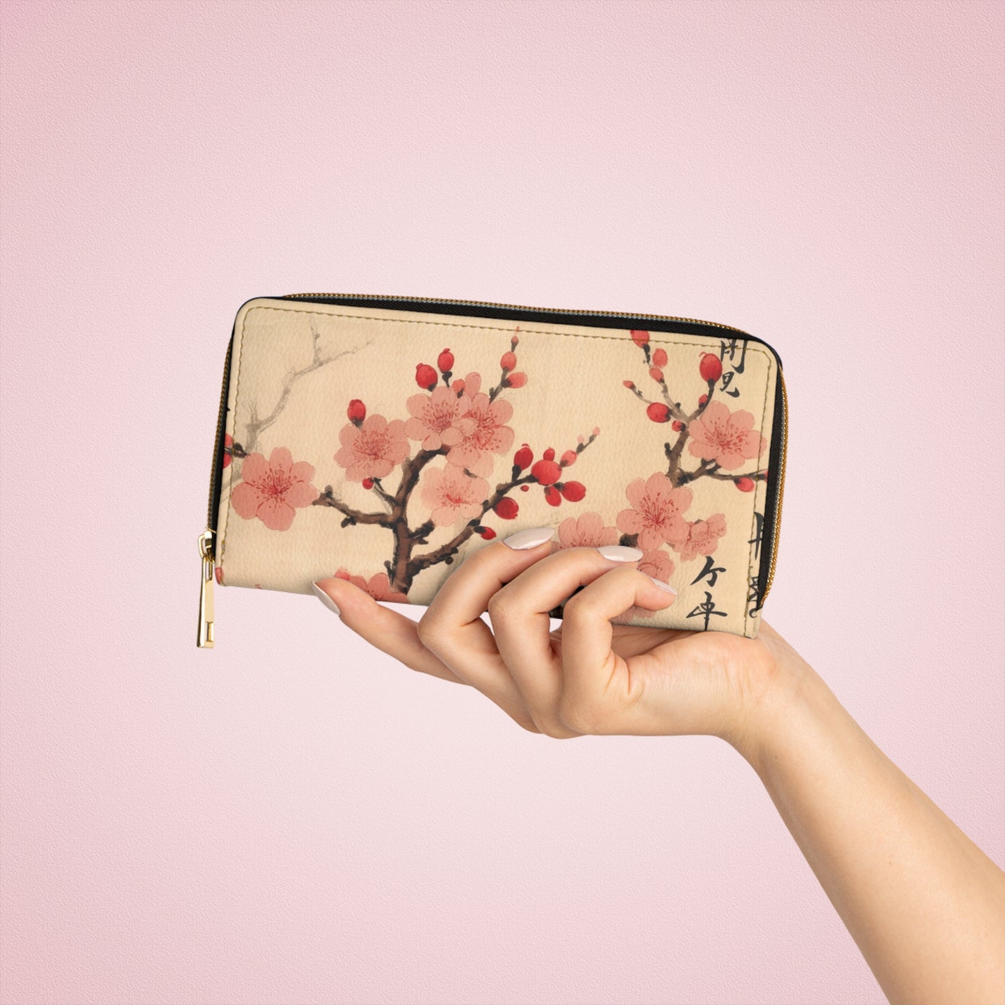 Cherry Blossom Fusion Zipper Wallet