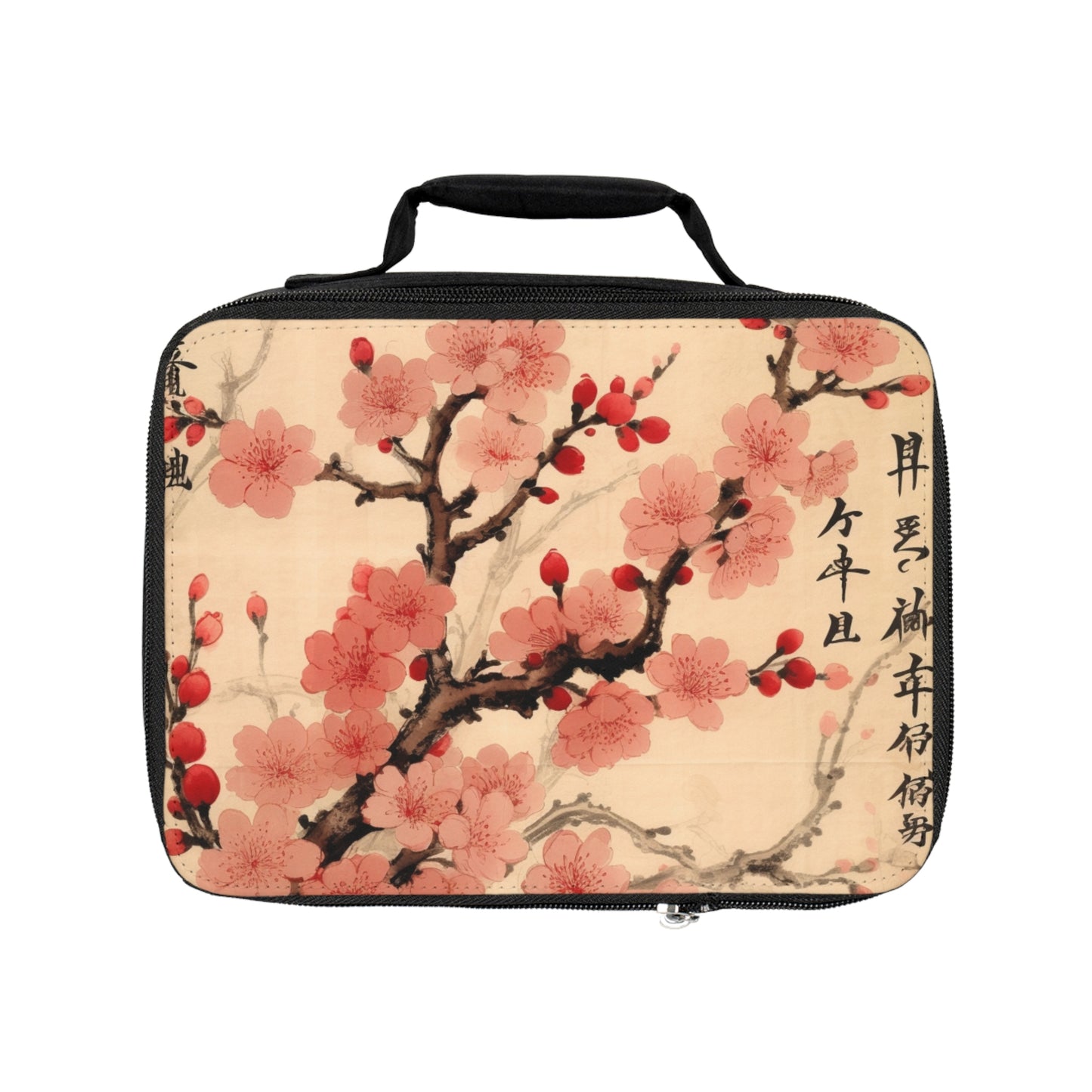 Floral Fusion: Lunch Bag Merging Cherry Blossom Beauty and Artistic Flower Drawings