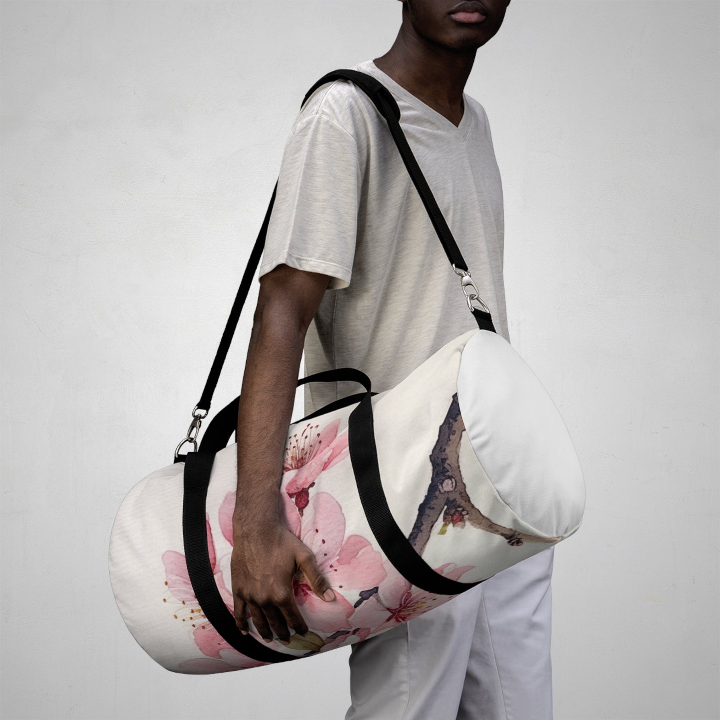 Watercolor Cherry Blossom Duffel Bag
