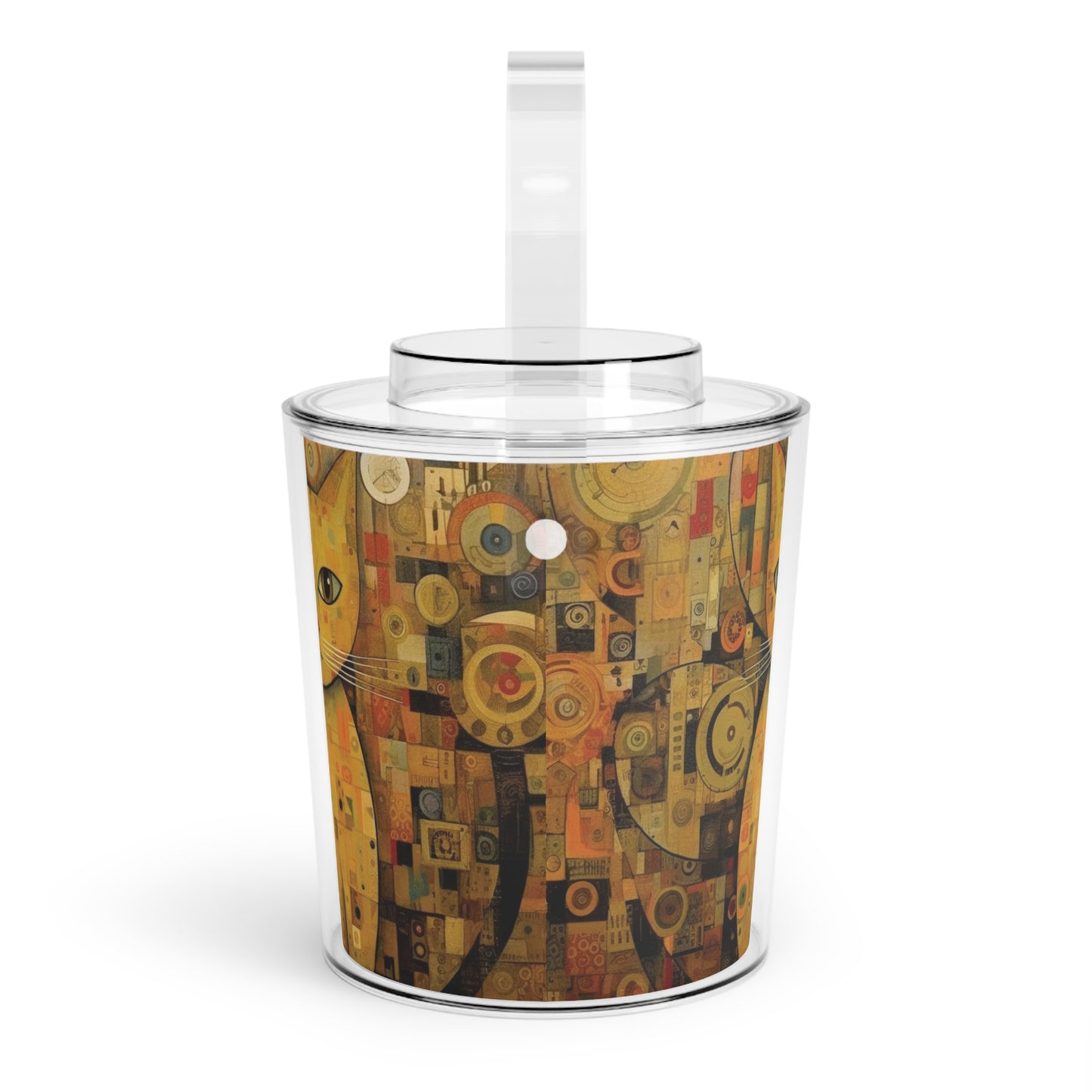 Expressions of Modernity: Klimt-Inspired Ice Bucket with Tongs
