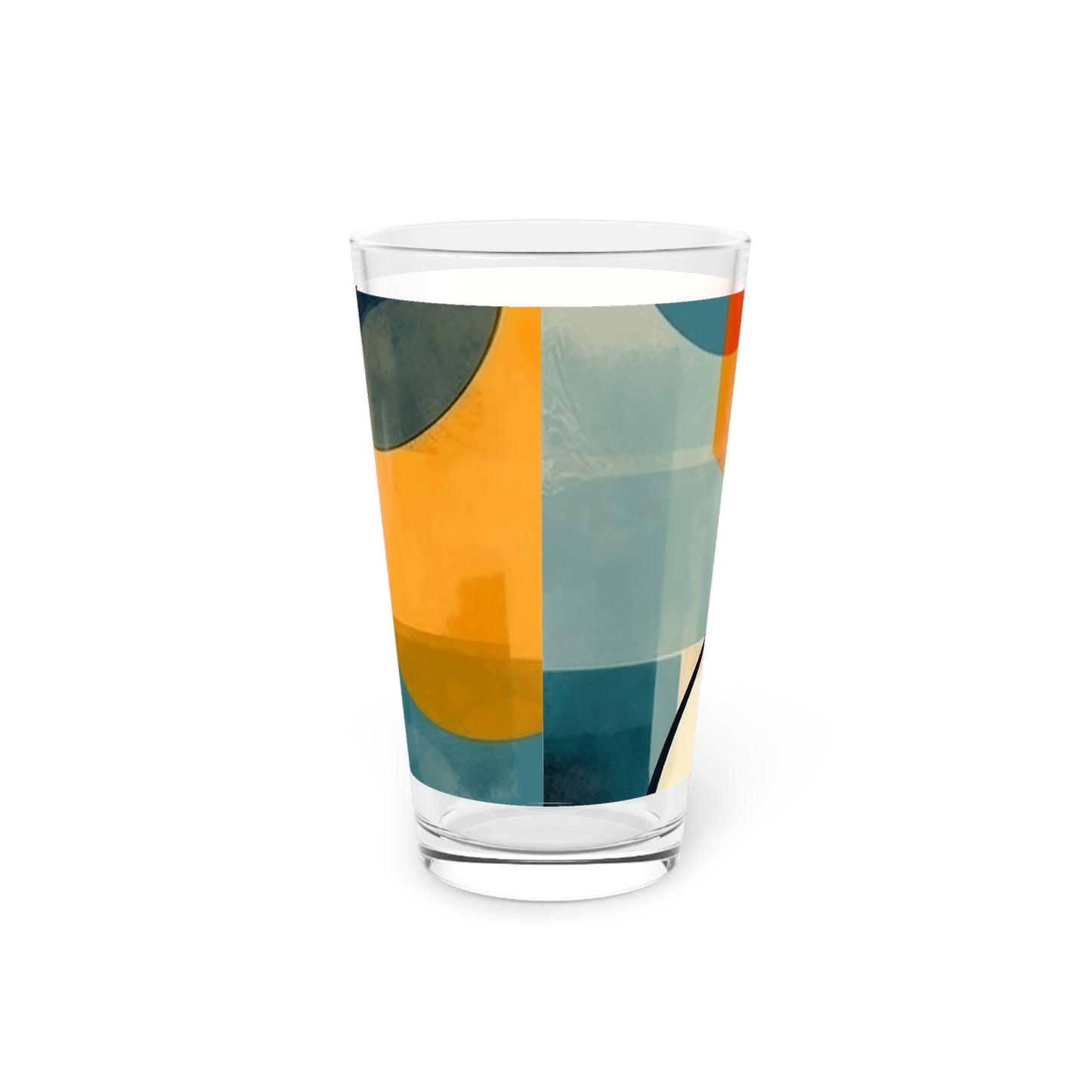 Geometric Vintage Glam: Midcentury Modern Pint Glass with 1950s Fashion Influence