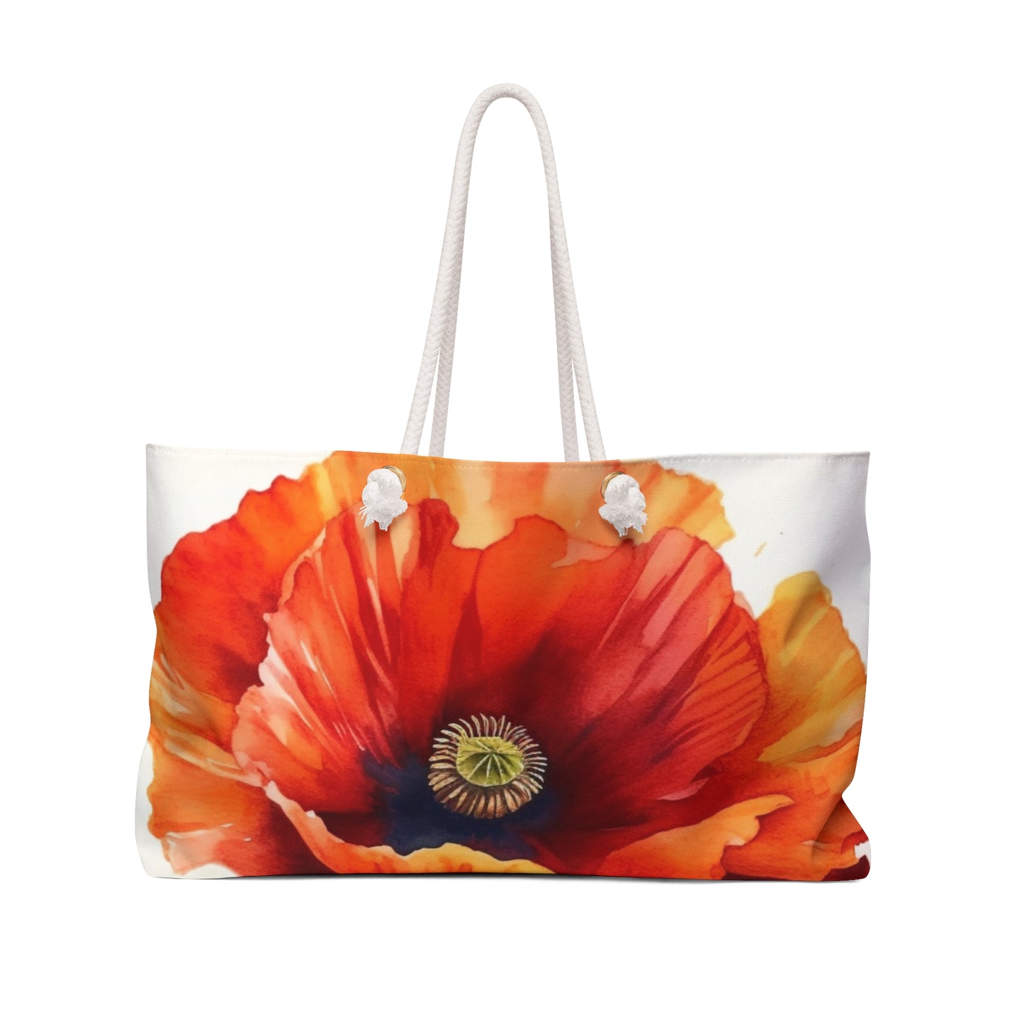 Stunning Poppy Flower Watercolor Weekender Bag: A Blossoming Experience