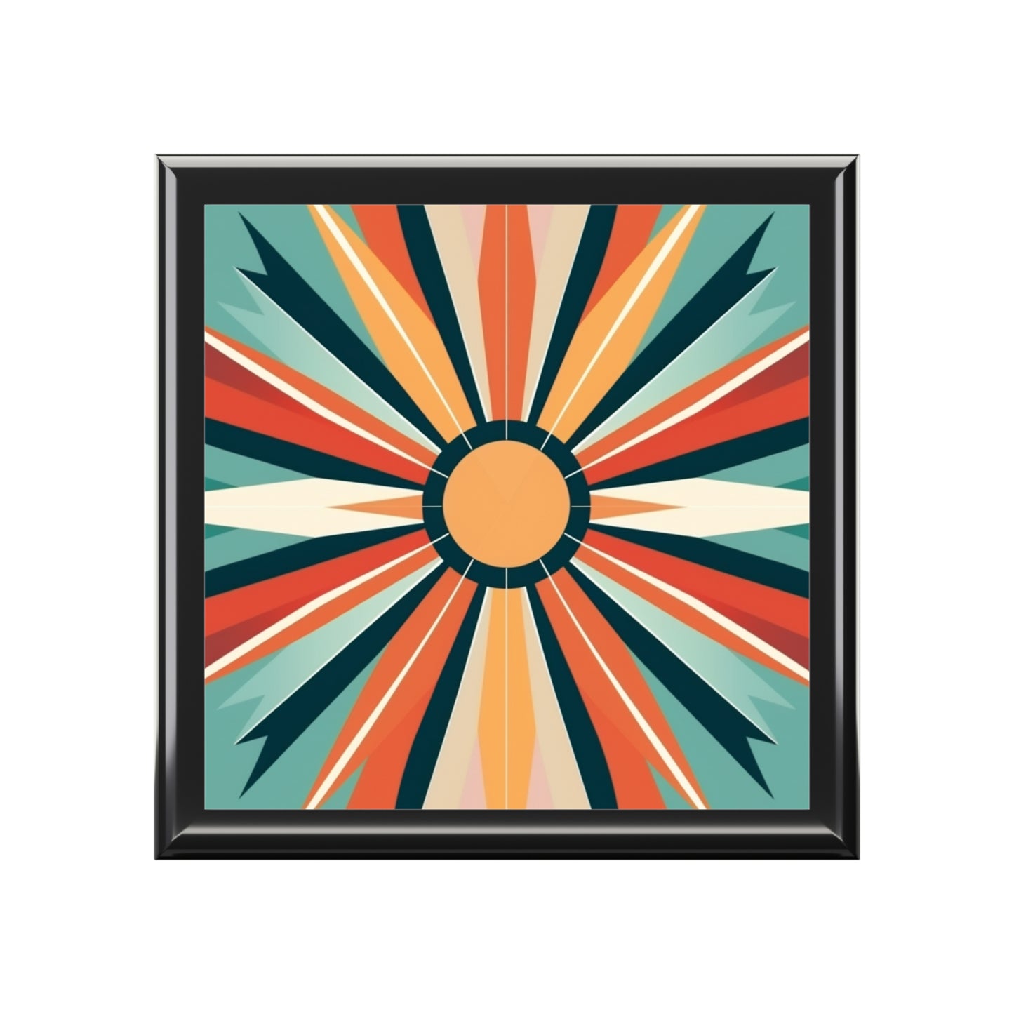 Sip in Style: Starburst Candy Colored Jewelry Box in Atomic Age and Midcentury Modern Design