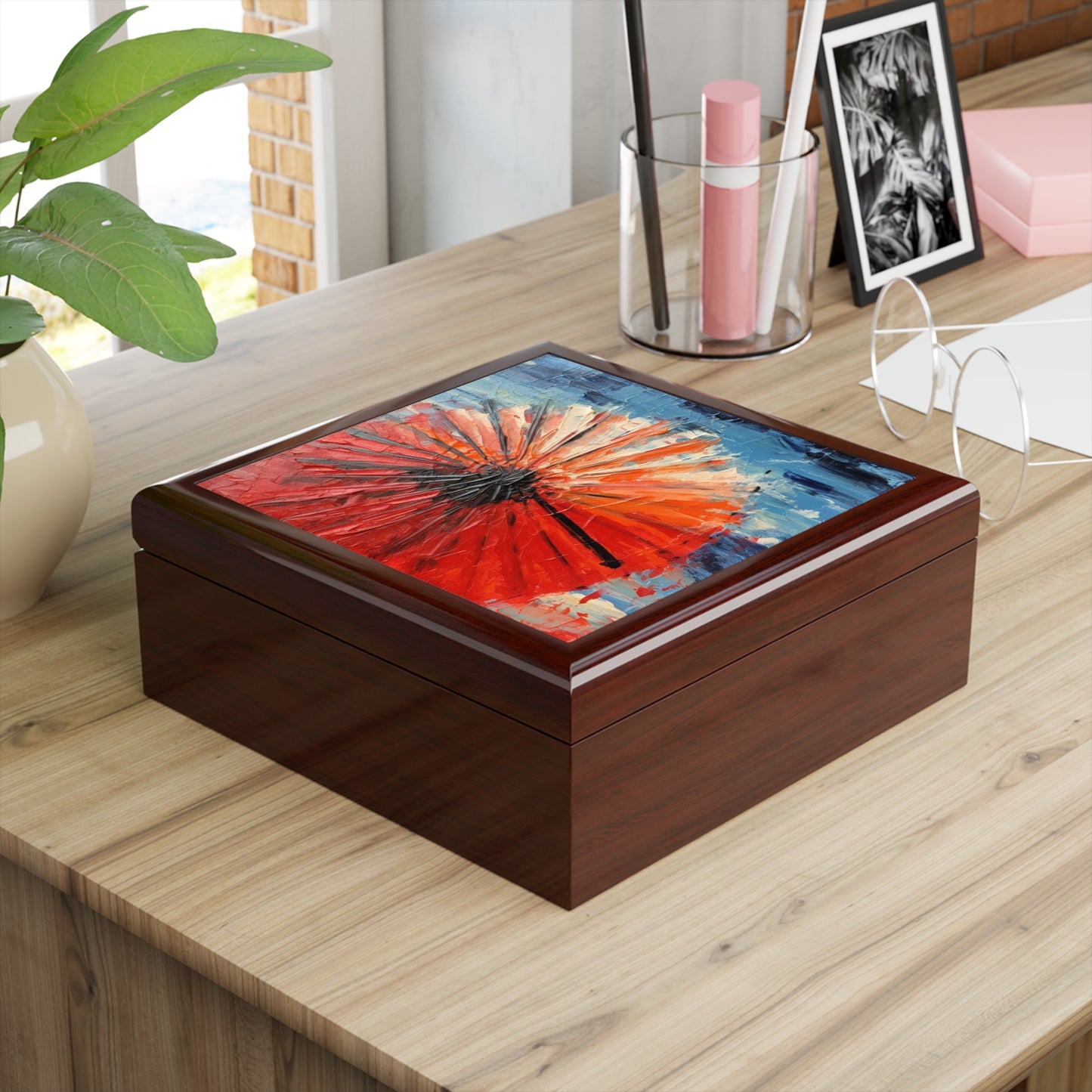 Umbrella Painting Jewelry Box: Channel Your Inner Artist with Abstract Oil Paint