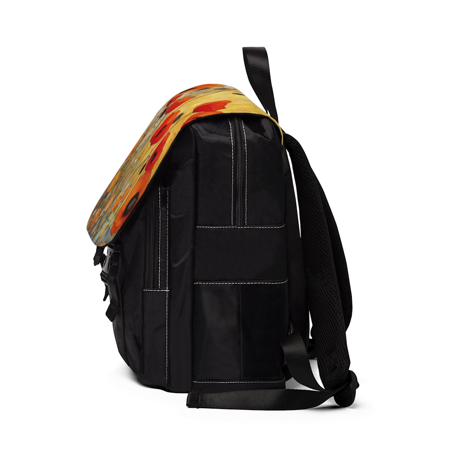 Elevate Your Style: Unisex Casual Shoulder Backpack Adorned with Gustav Klimt's Poppies