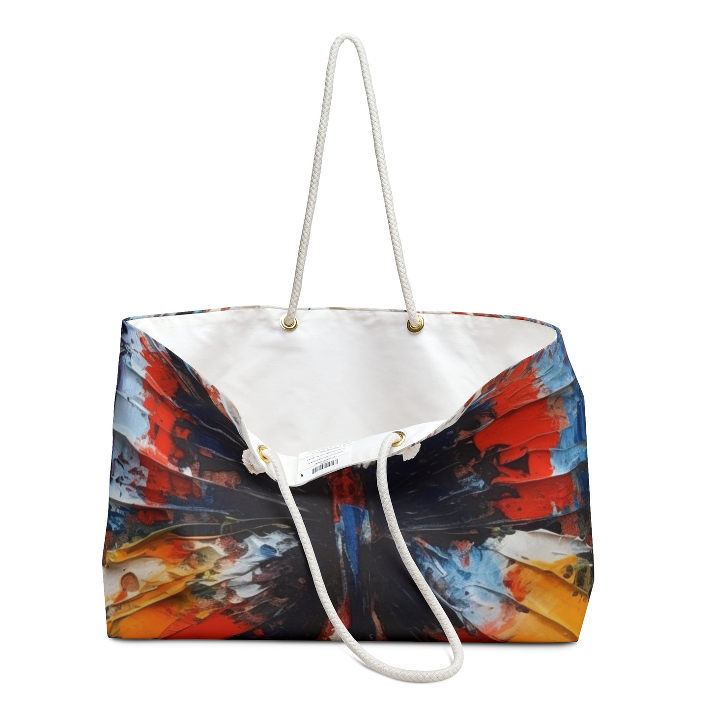 Weekender Bag with Bauhaus-Inspired Butterfly Drawing: A Harmonious Blend of Art and Functionality