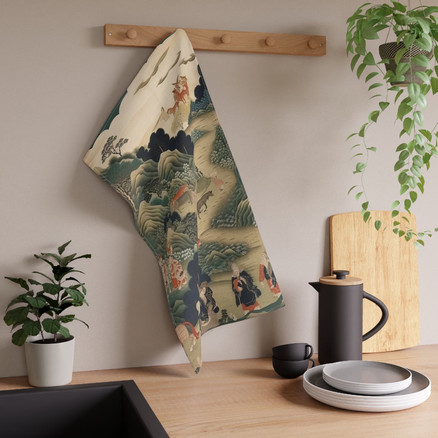 Japanese Tapestry Kitchen Towel: Embrace the Artistic Splendor