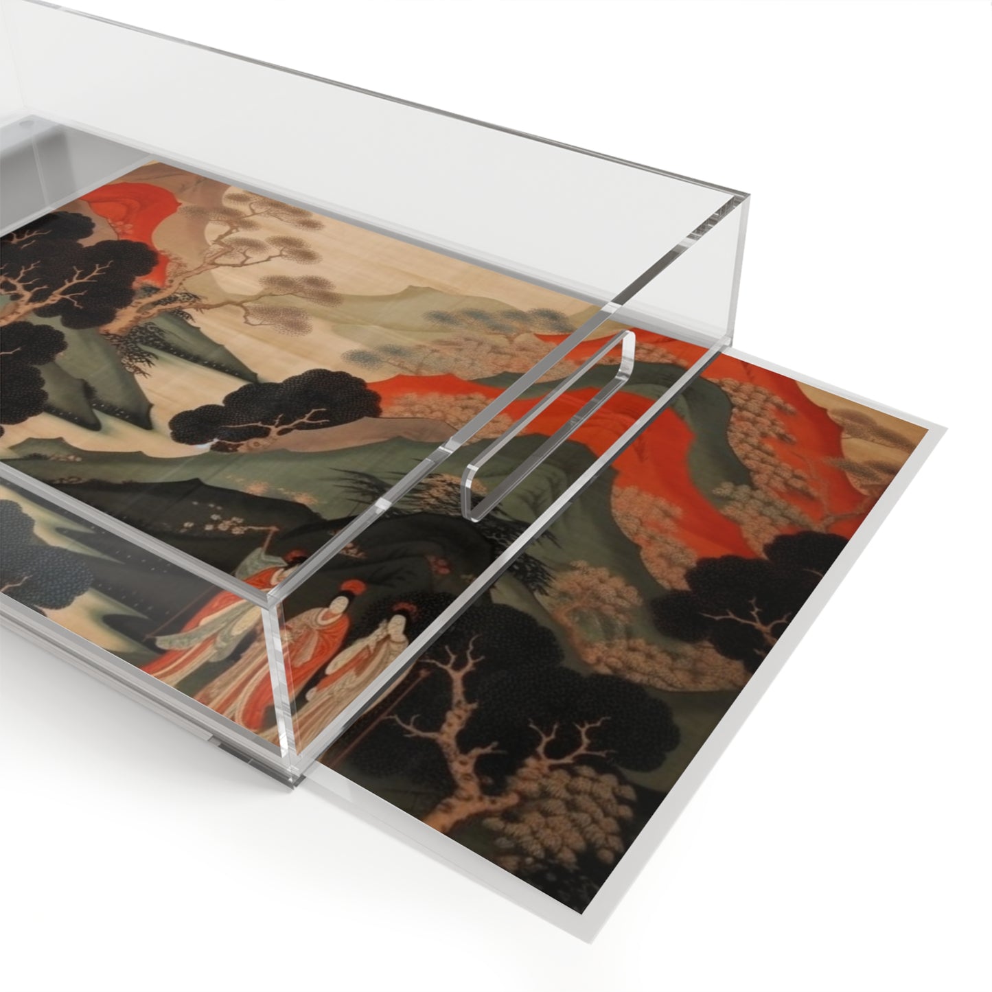 Custom Japanese Tapestry on a Acrylic Serving Tray - Unique Artistic Expression