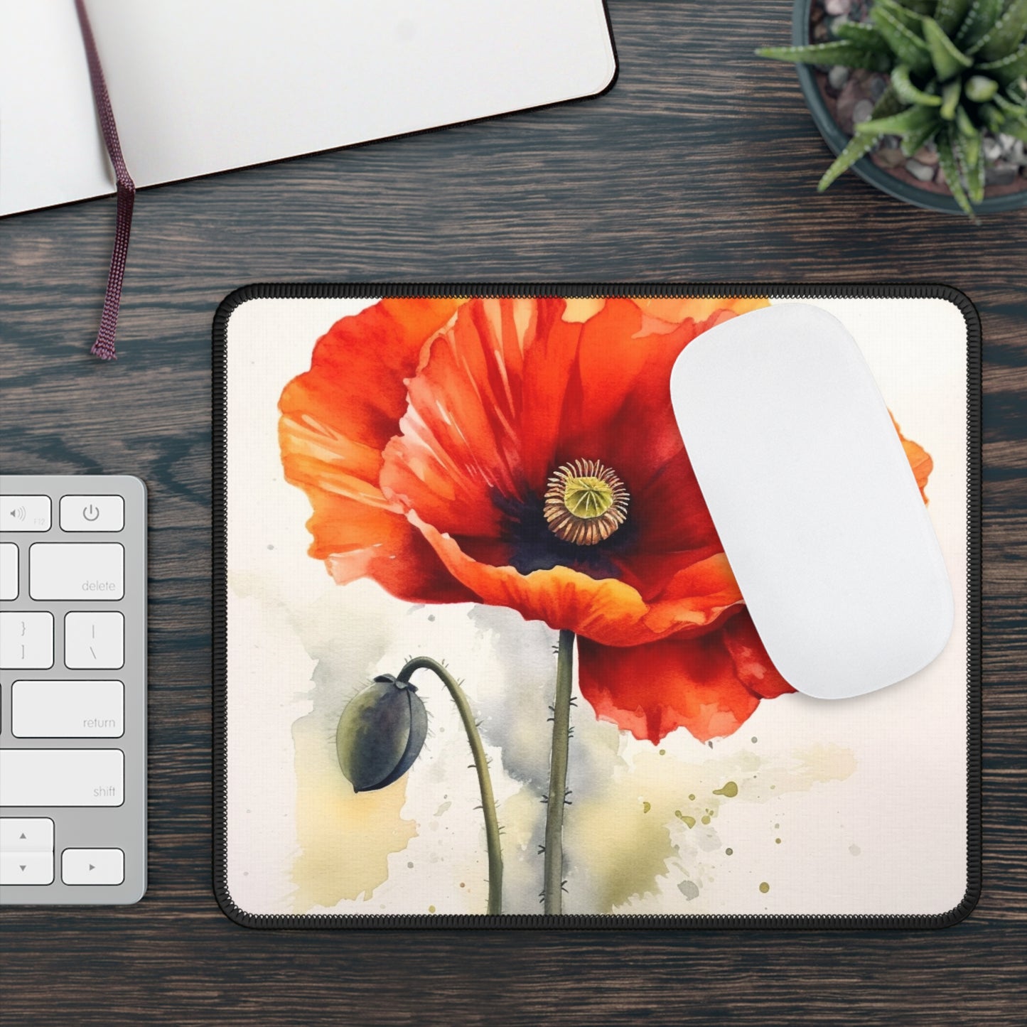 Stunning Poppy Flower Watercolor Gaming Mouse Pad: A Blossoming Experience