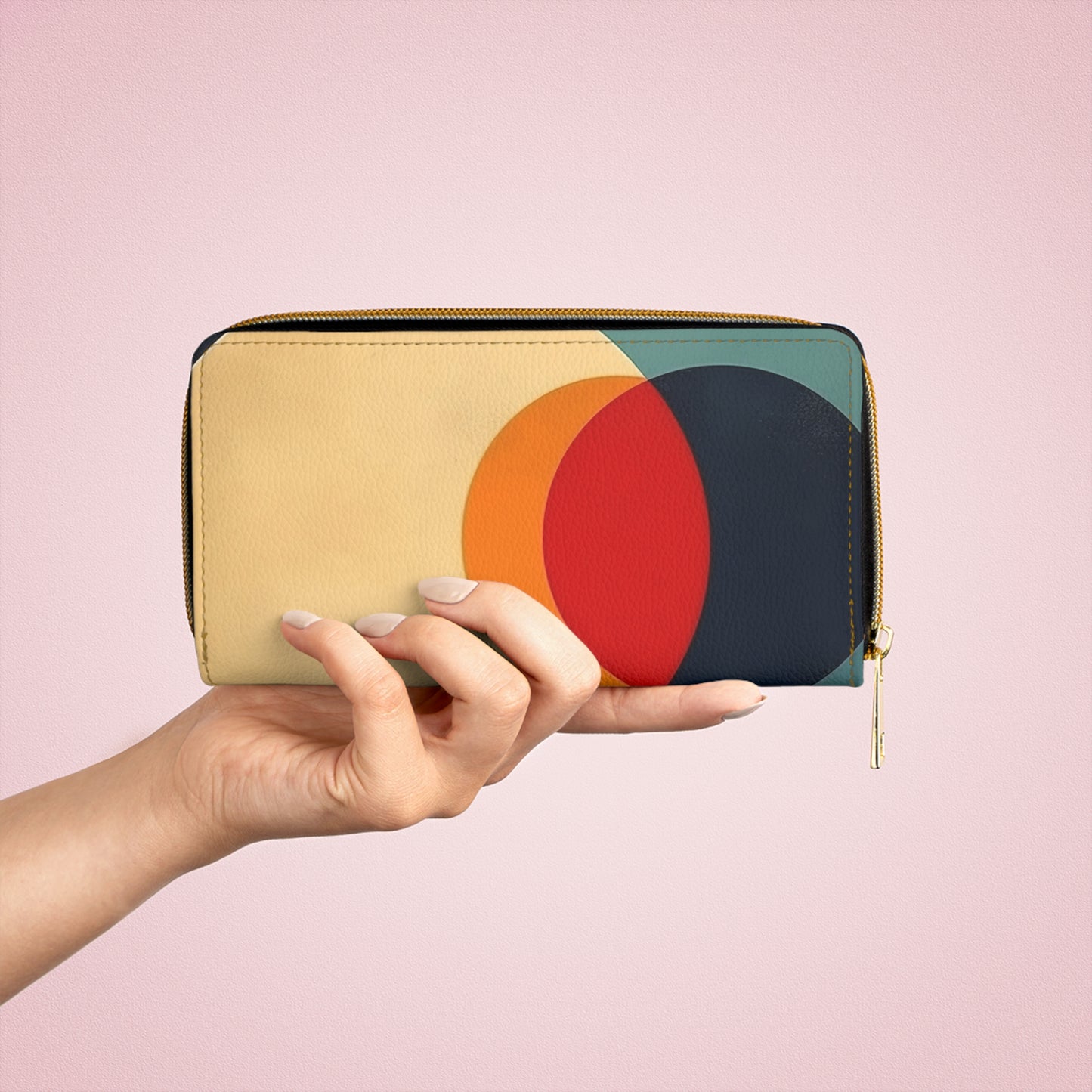 Geometric Midcentury Modern Zipper Wallet