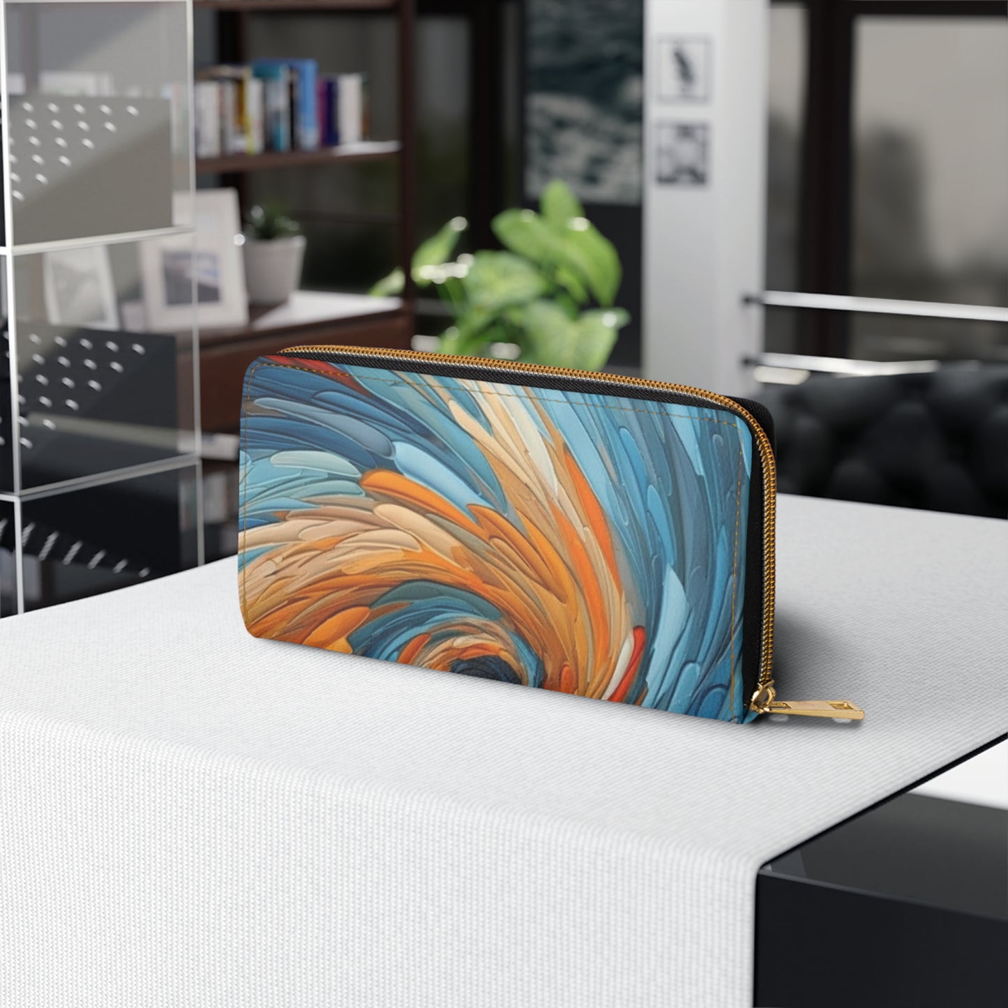 Midcentury Modern Abstract Art Zipper Wallet