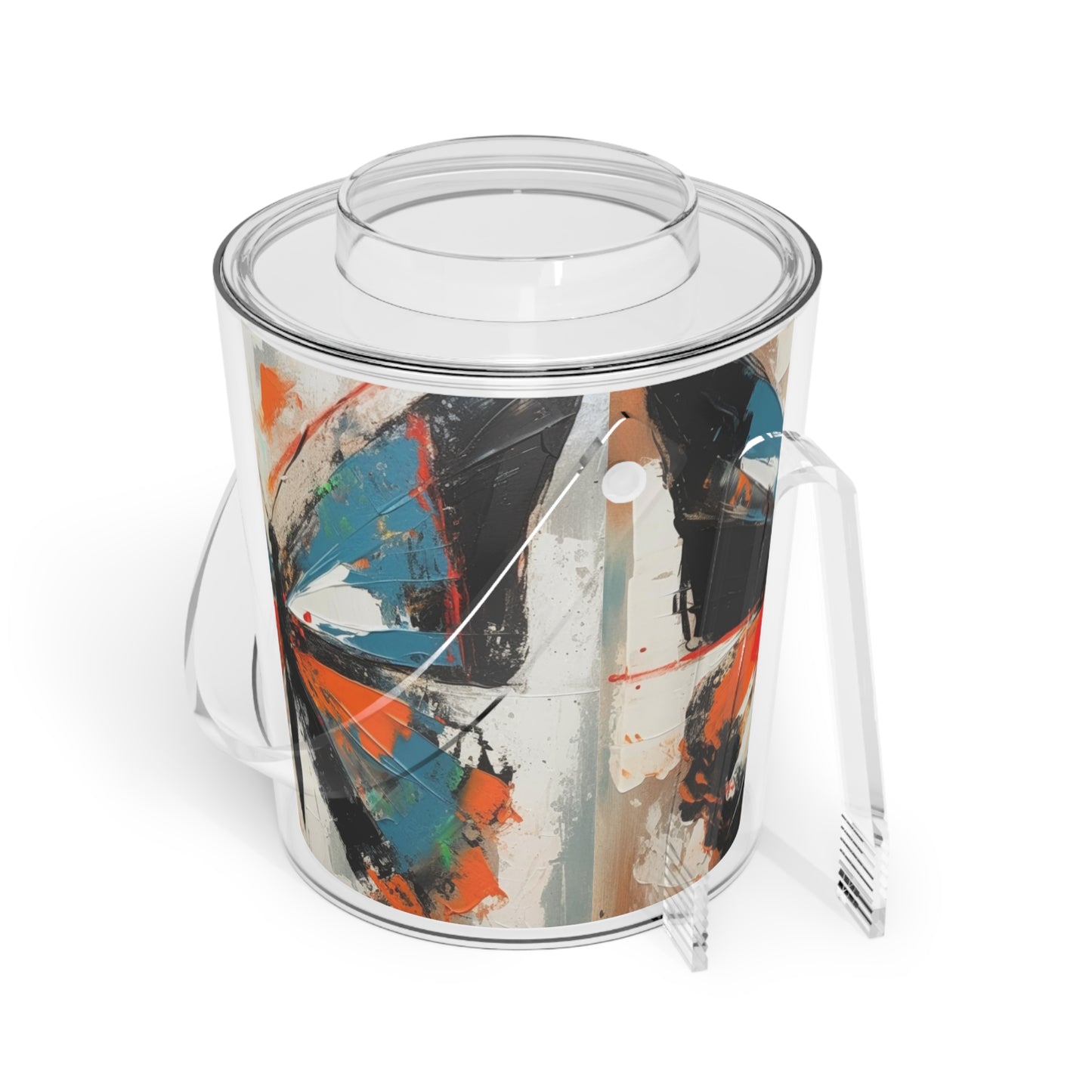 Monarch Butterfly Elegance: Ice Bucket with Tongs with Artistic Flair