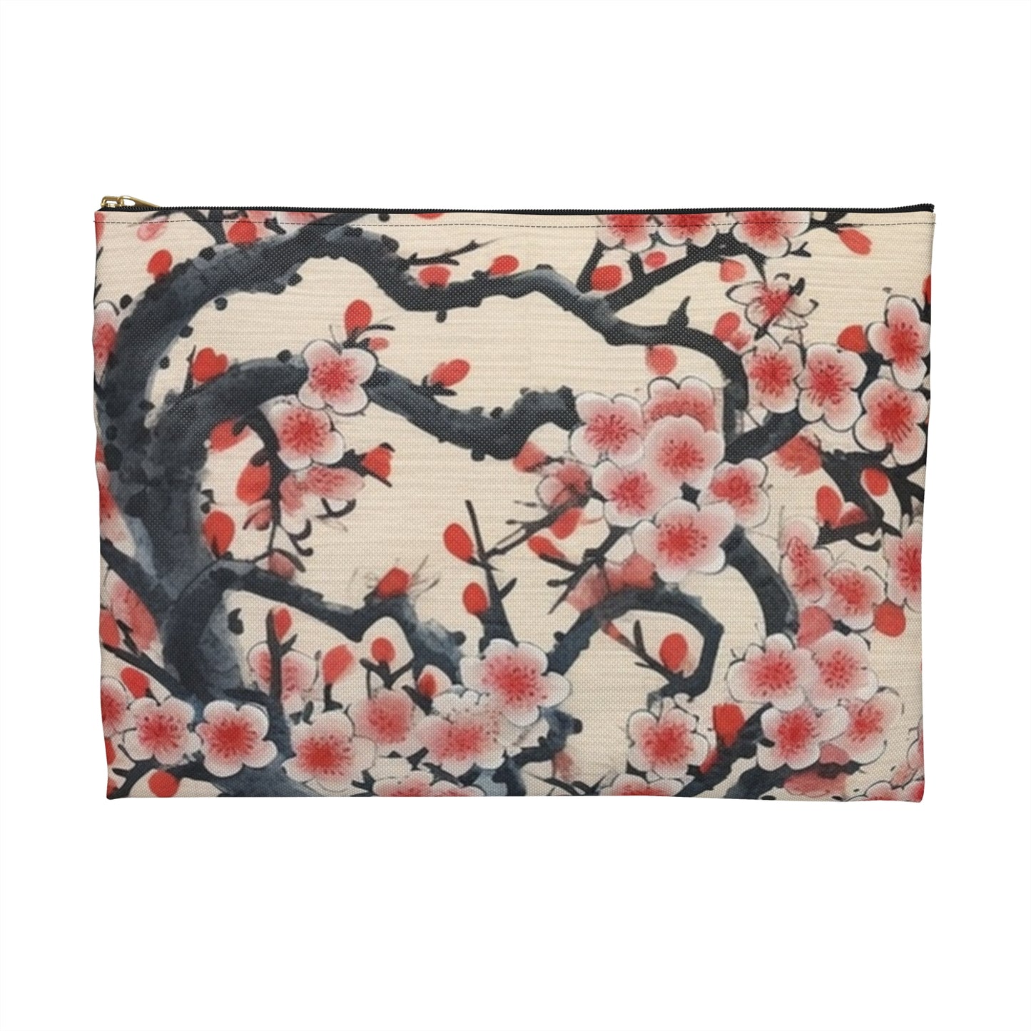 Enchanting Petal Symphony: Accessory Pouch Celebrating Cherry Blossom Tree Drawings