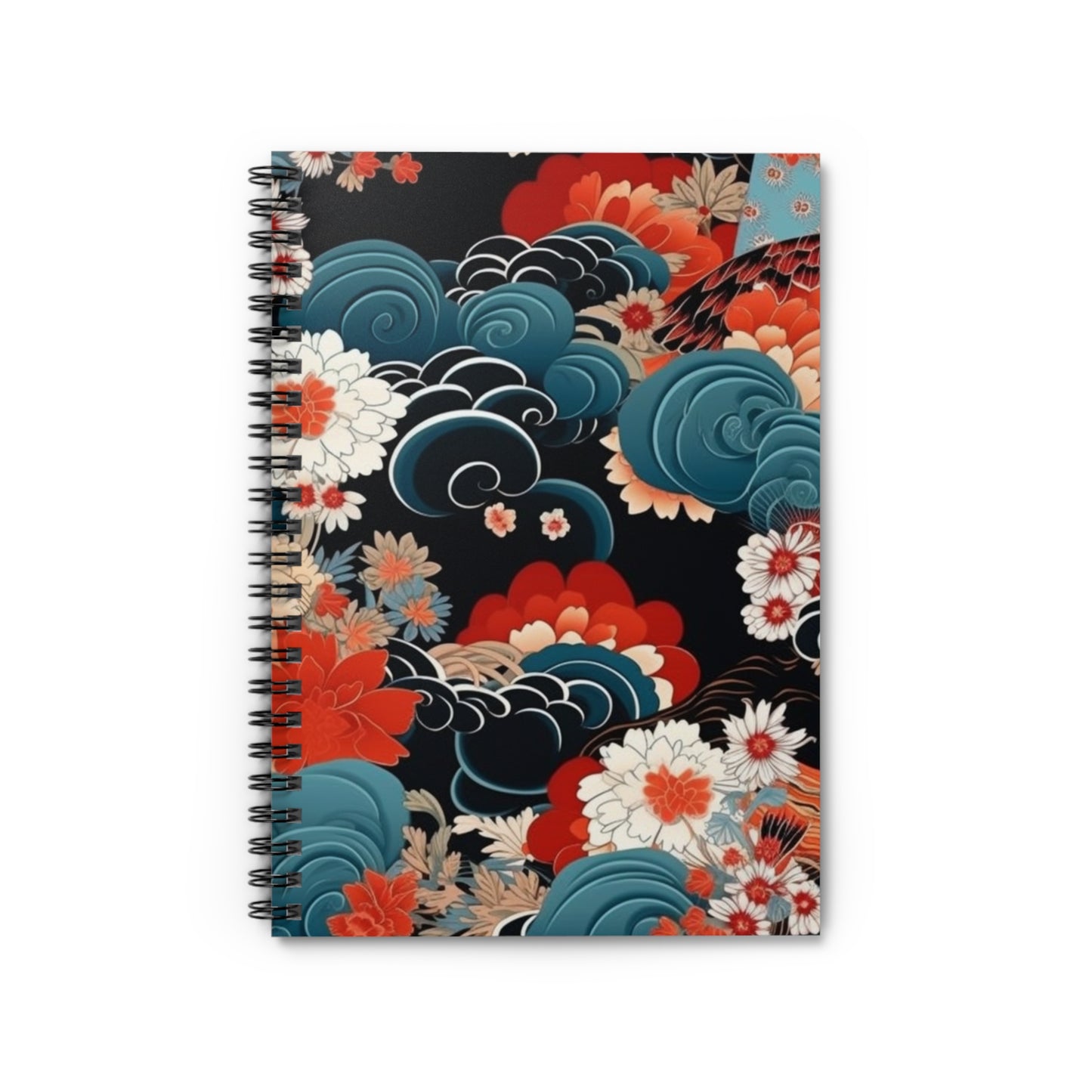 Silk and Serenity: Delicate Kimono-Inspired Spiral Notebook
