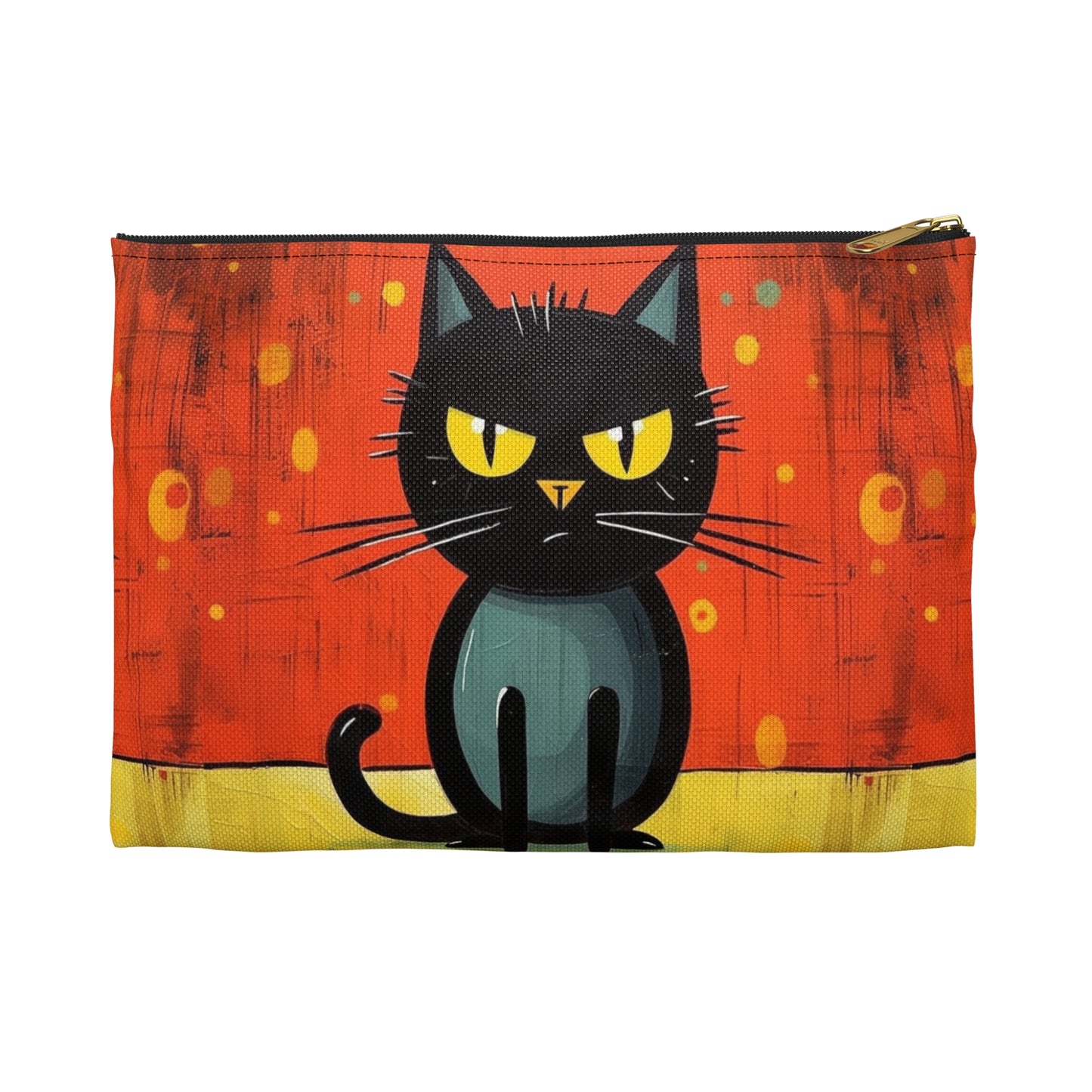 Fashionably Retro Feline: Midcentury Modern Accessory Pouch with a Vintage Cat-Inspired Flair