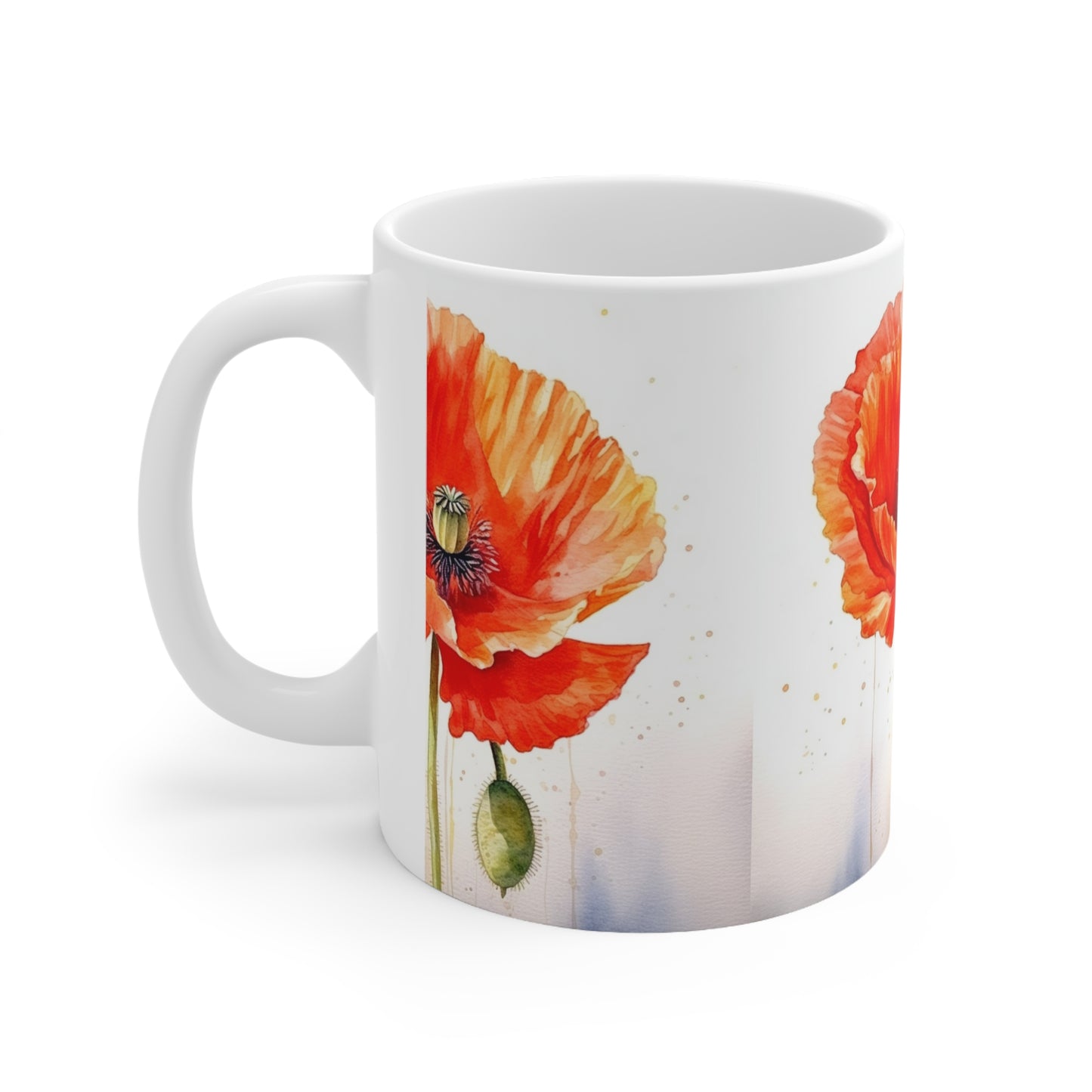 Indulge in Artistic Sips with Watercolor Flower Drawings Ceramic Mug