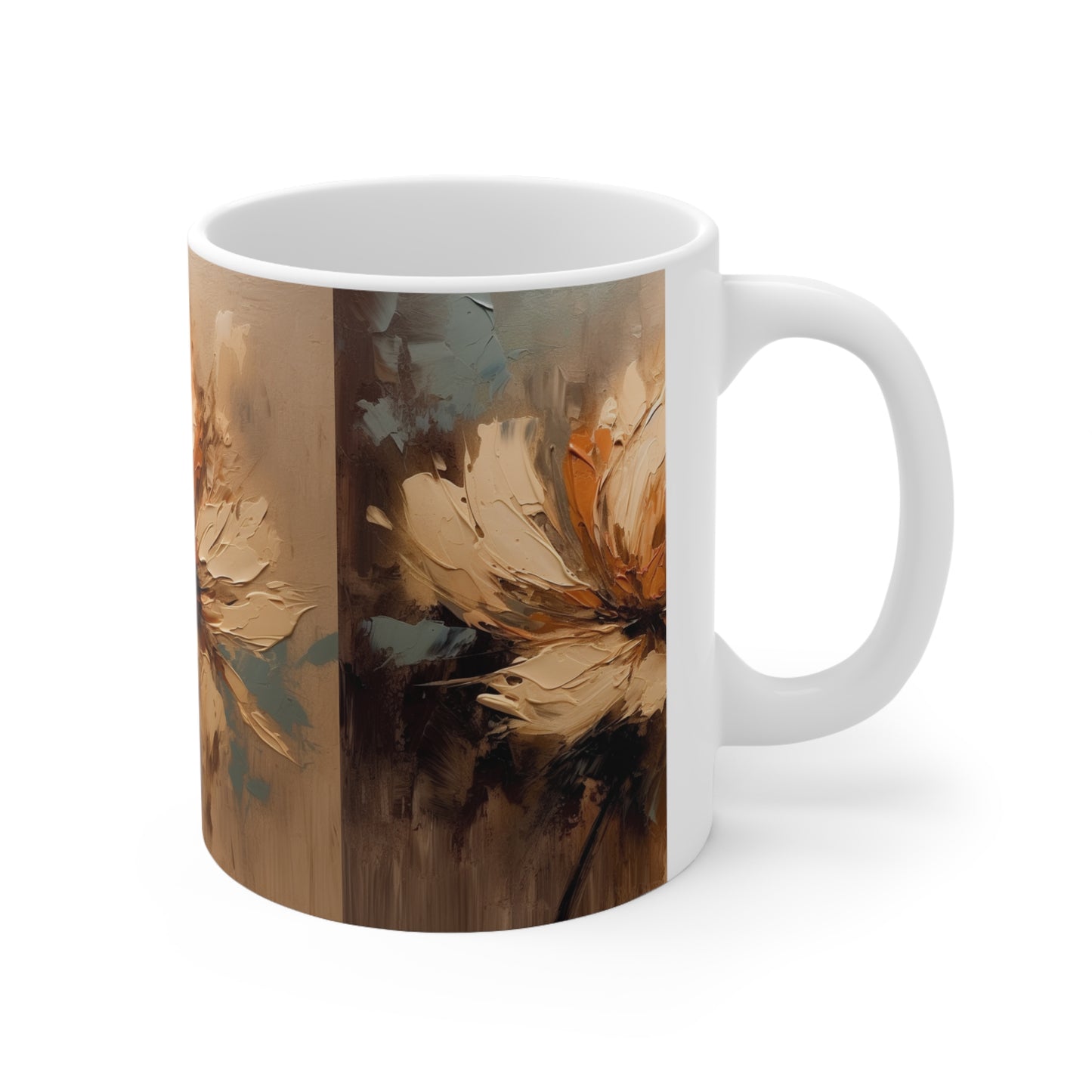 Ceramic Mug with Abstract Tan Hua Drawing: A Harmonious Blend of Art and Functionality