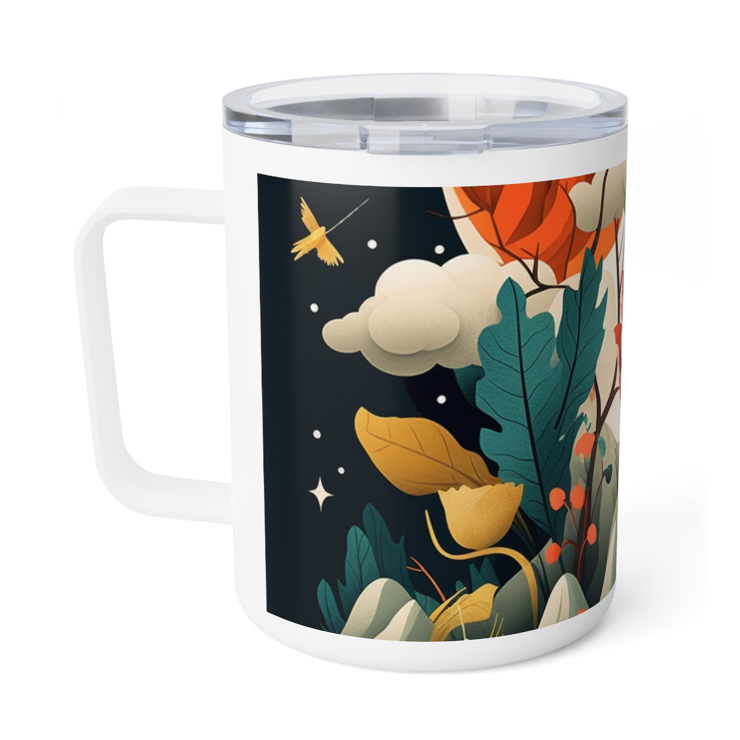 Abstract Art Insulated Coffee Mug: 1960s Fashion and Design