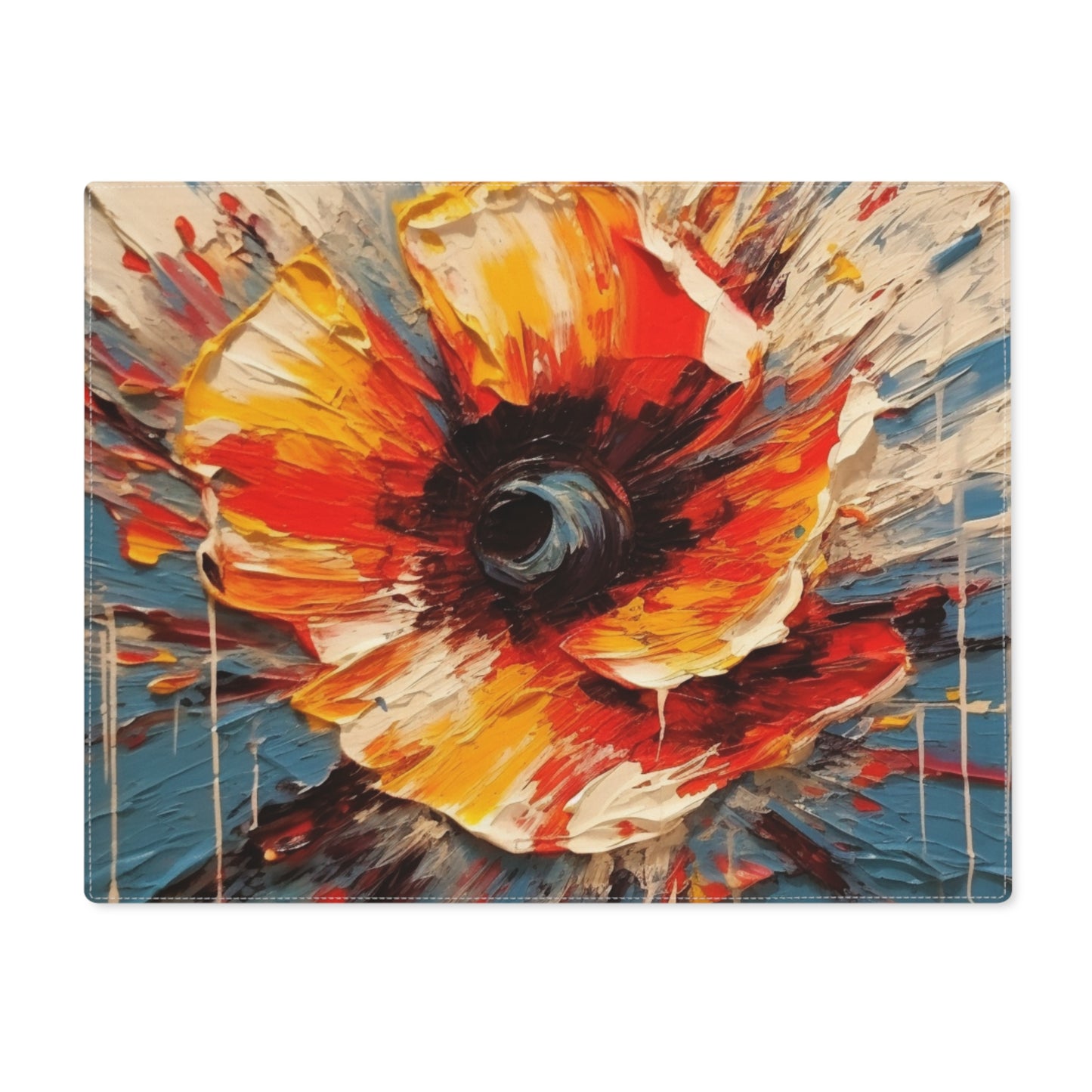 Poppy Symphony: Placemat with Abstract Floral Artwork
