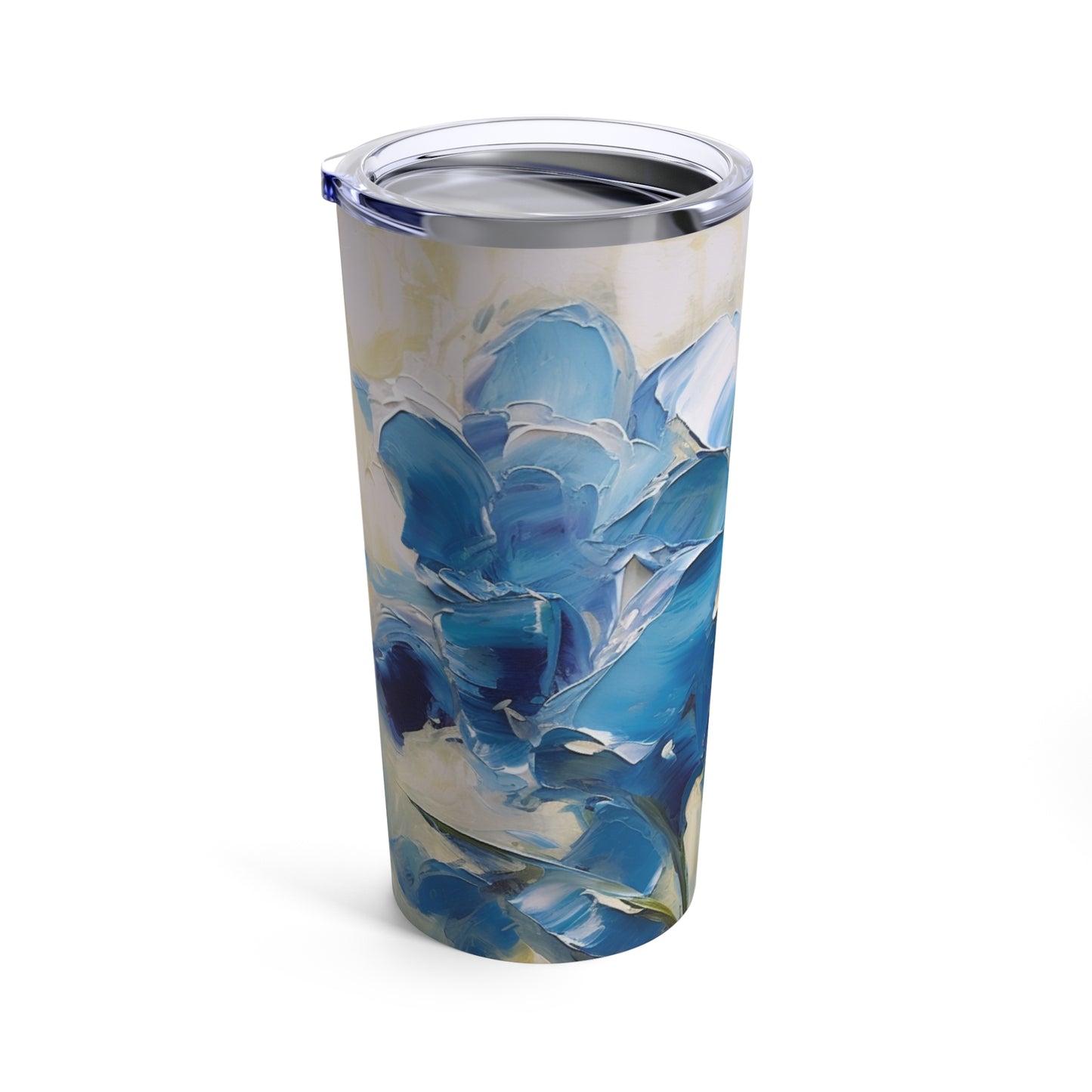 Embrace Artistic Expression with Blue Orchid Abstract Painting Tumbler