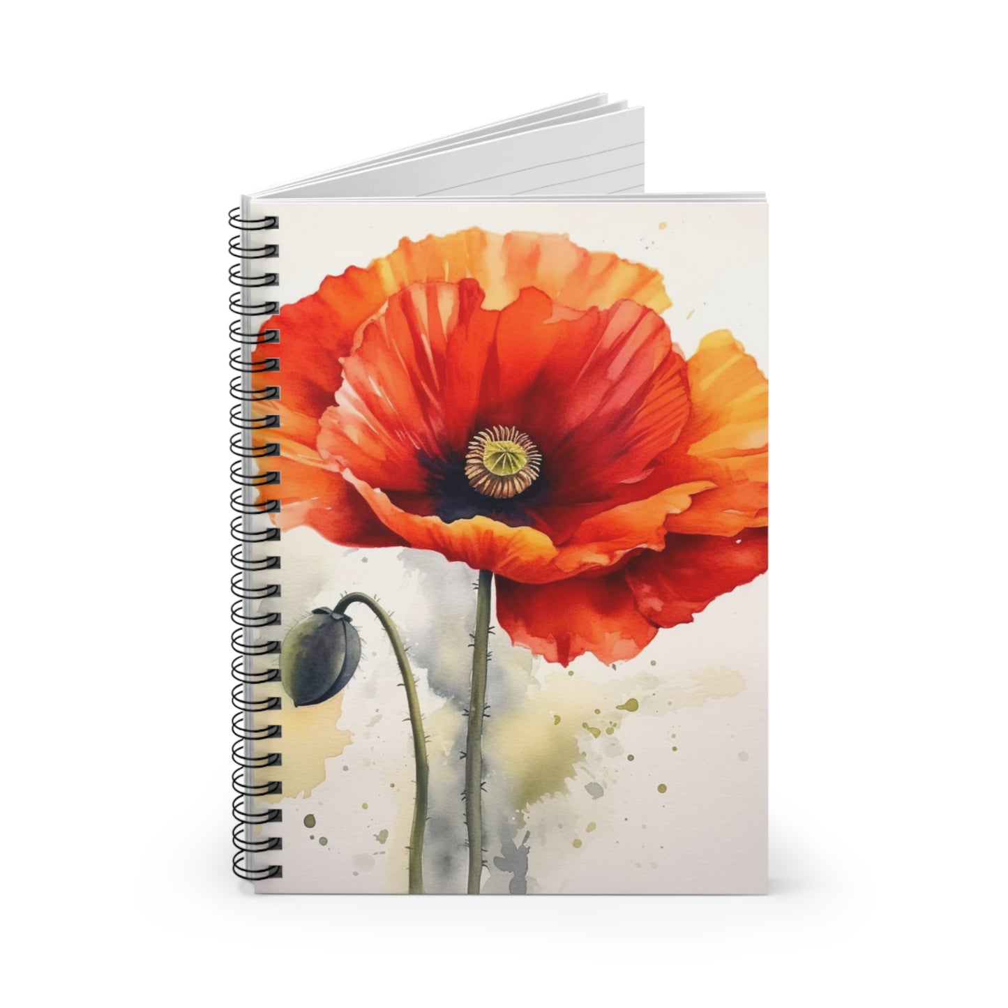 Stunning Poppy Flower Watercolor Spiral Notebook: A Blossoming Experience