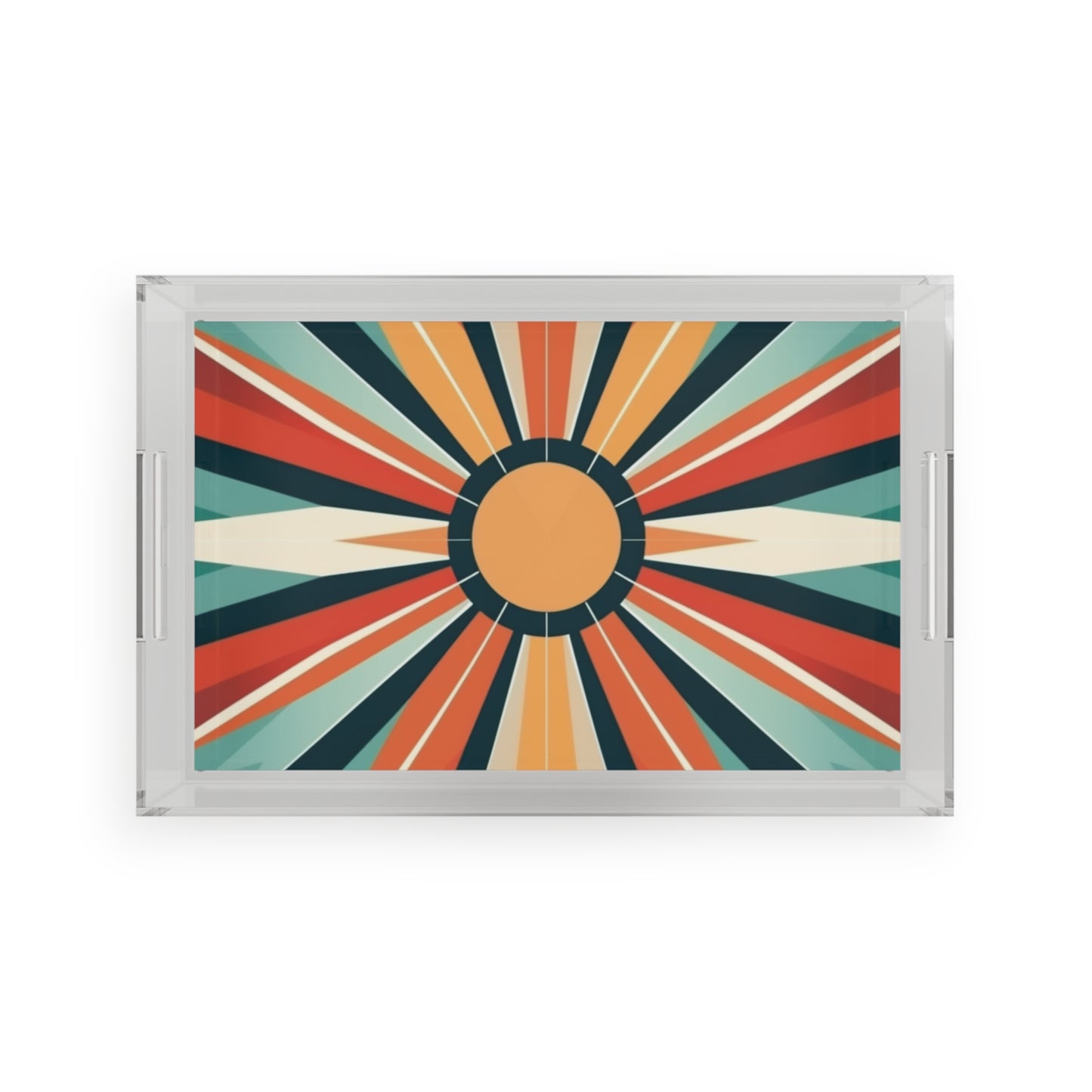 Starburst Acrylic Serving Tray in Atomic Age and Midcentury Modern Design