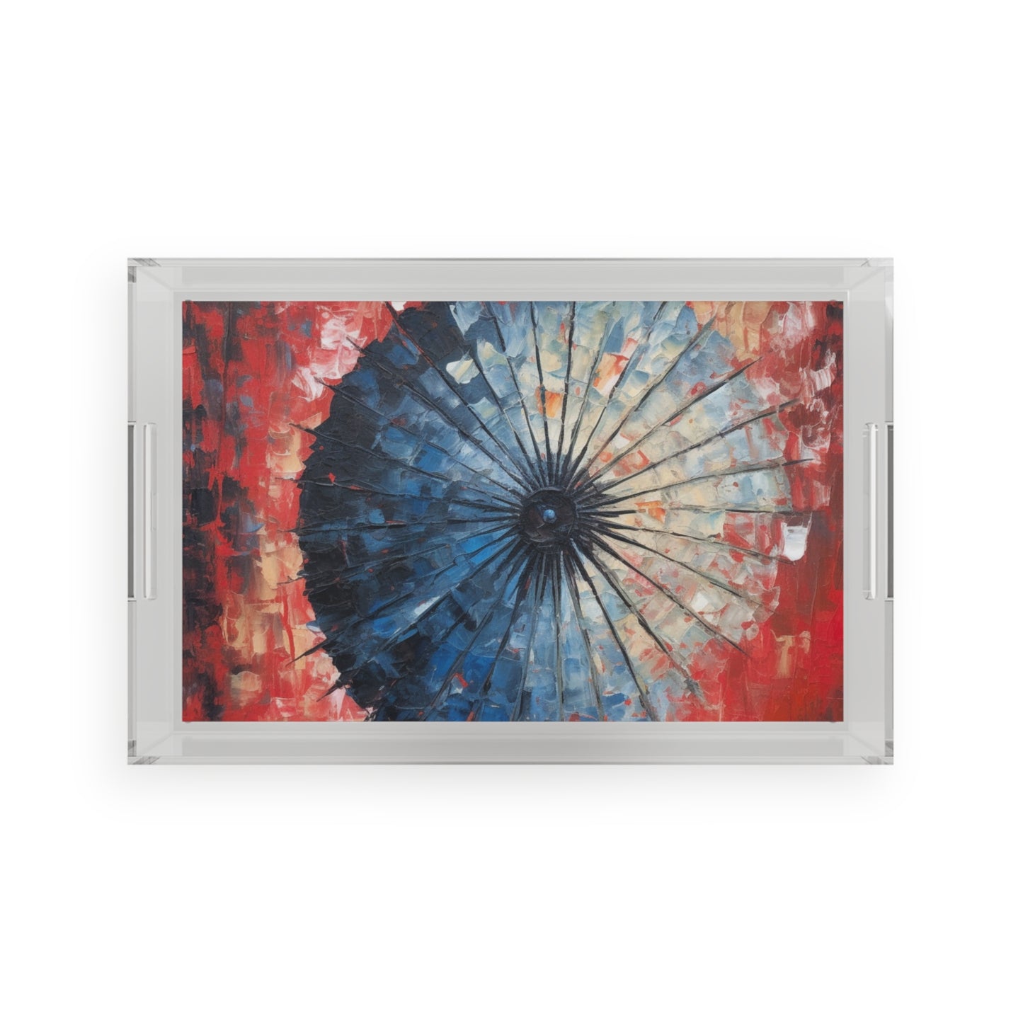 Umbrella Painting Acrylic Serving Tray: Channel Your Inner Artist with Abstract Oil Paint