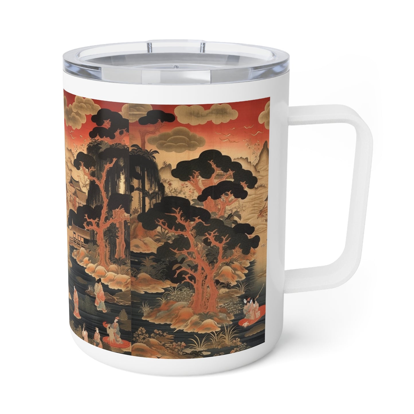 Tsuzure-Nishiki Inspired: Japanese Tapestry Insulated Coffee Mug