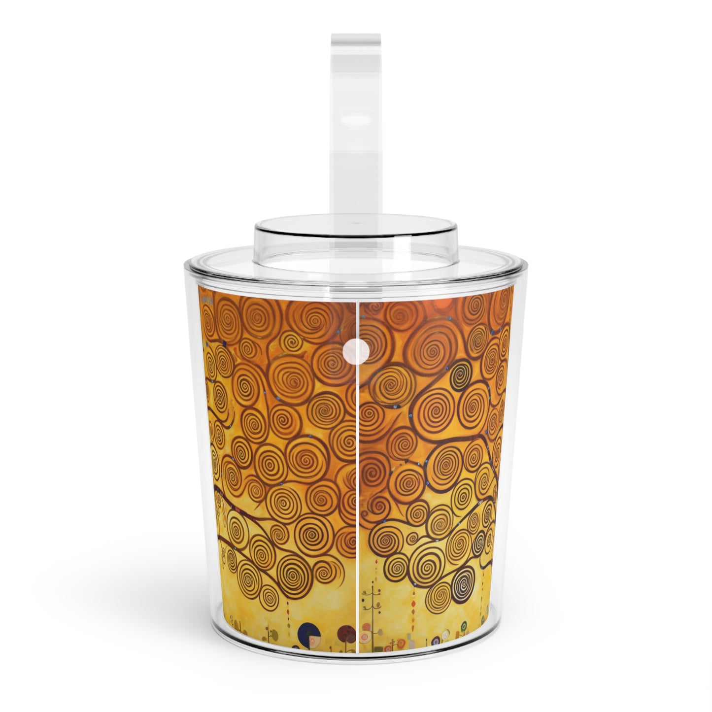 Symbolic Harmony: Gustav Klimt Tree of Life Ice Bucket with Tongs, Embrace Artistic Elegance
