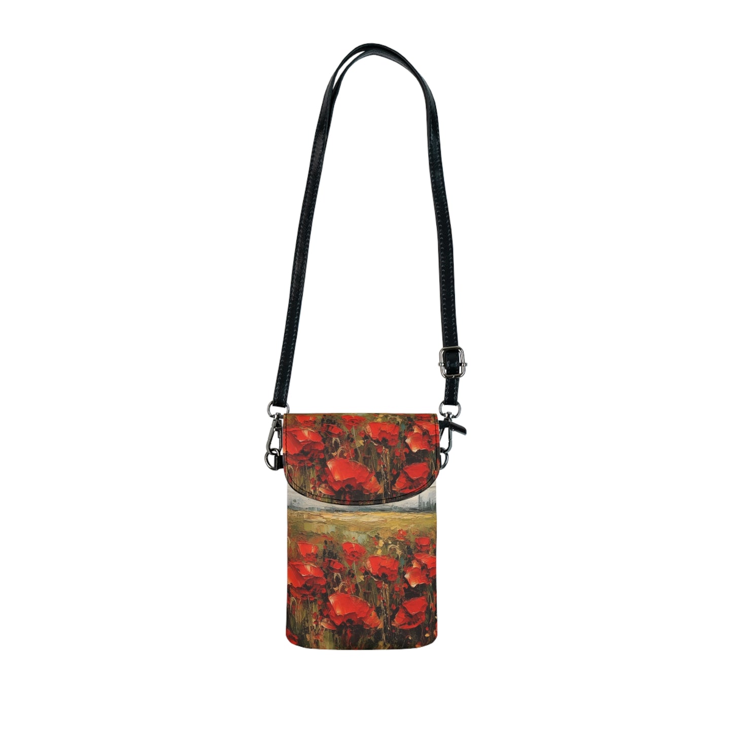 Abstract Poppy Fields: Small Cell Phone Wallet for Artistic Inspiration