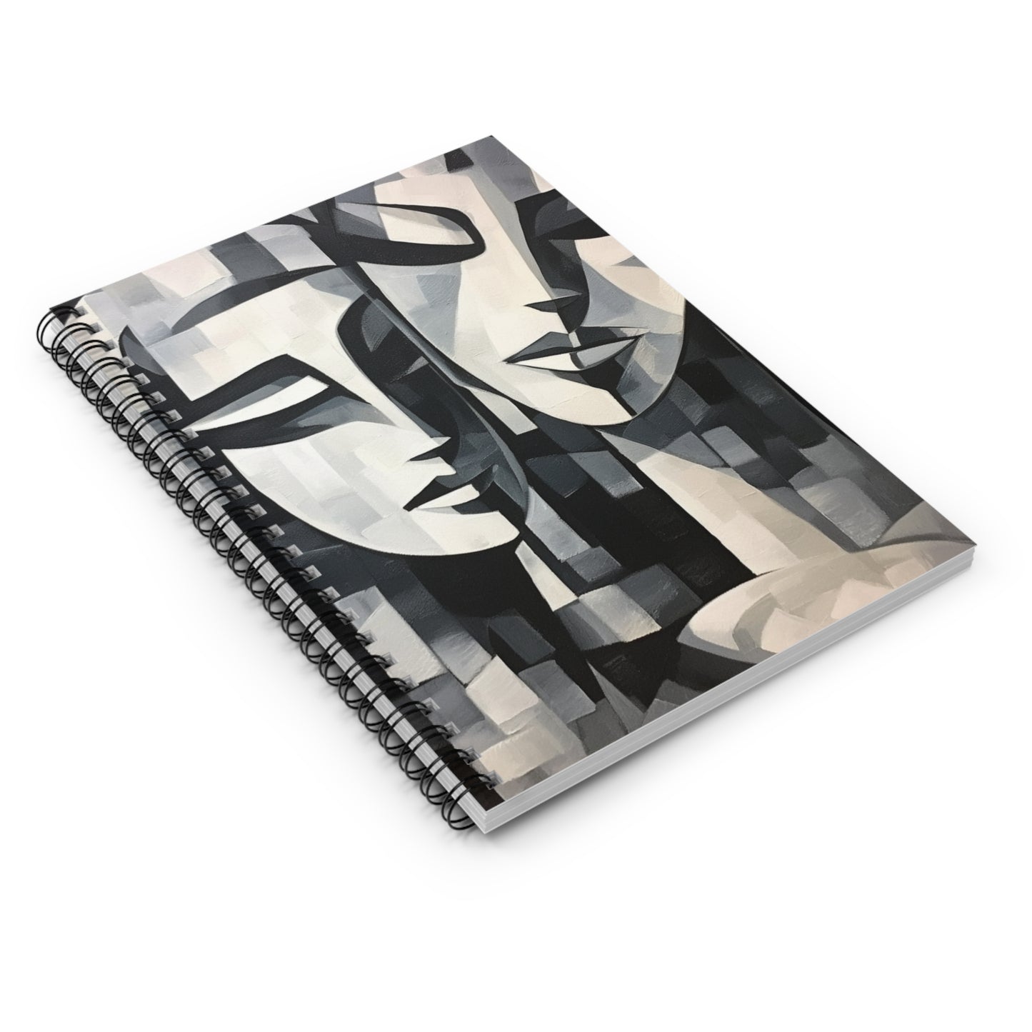 Abstract Oil Paint Spiral Notebook: Cubist Artistry in a Portable Masterpiece