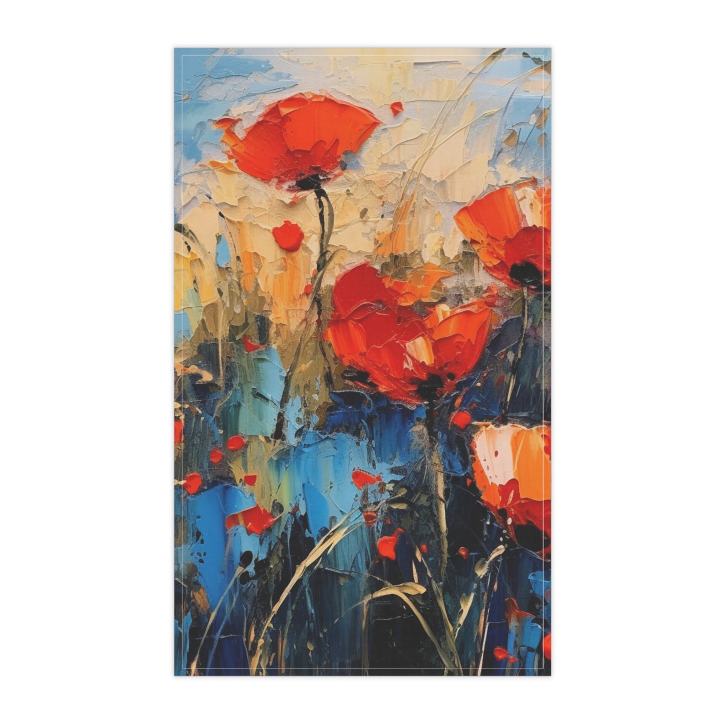 Kitchen Towel Paradise: Abstract Poppy Artwork and Flower Drawings