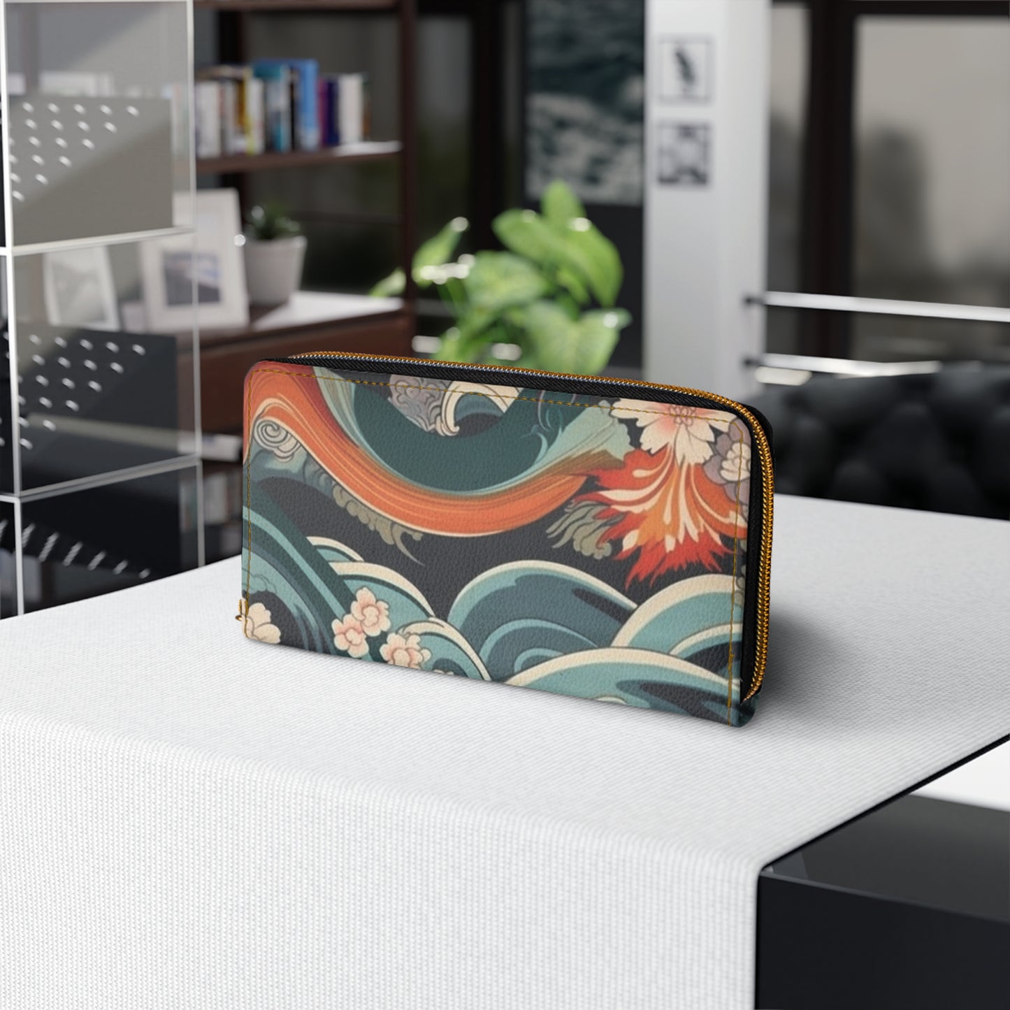 Elegant Kimono Zipper Wallet: Embrace Japanese Artistry