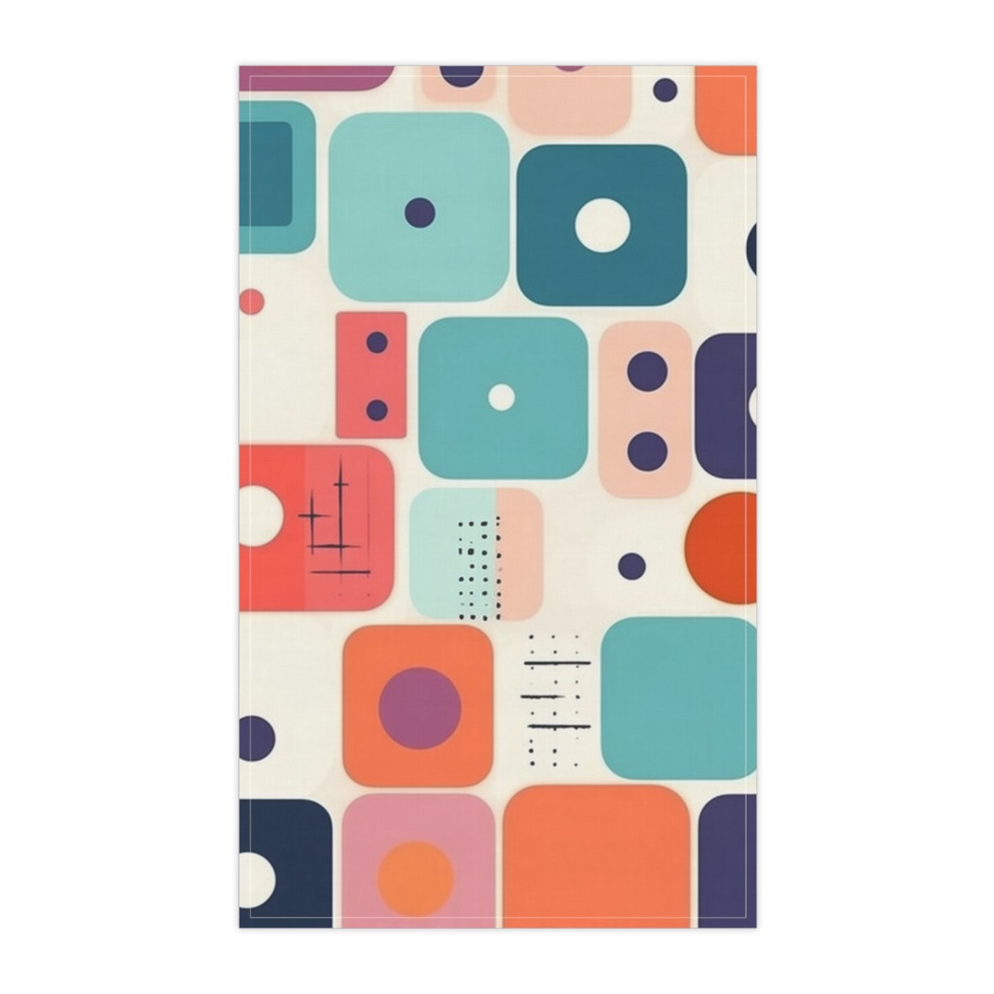 Retro Chic: Atomic Age-Inspired Kitchen Towel with Midcentury Modern Design and 1960s Fashion