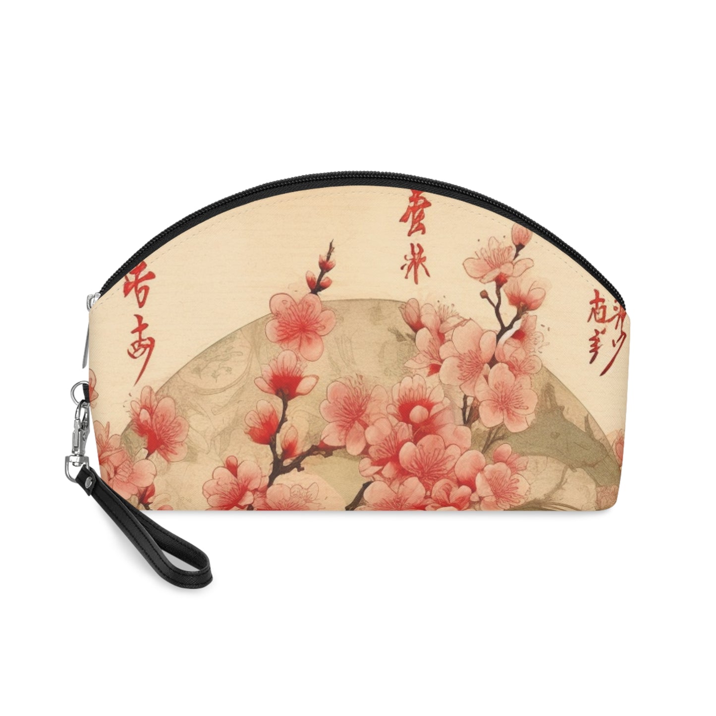 Whimsical Blossom Dreams: Makeup Bag with Delightful Flower Drawings and Cherry Blossoms