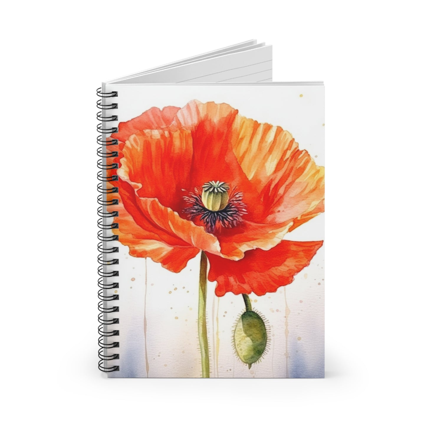 Watercolor Poppy Garden Spiral Notebook: Unleash the Beauty of Nature