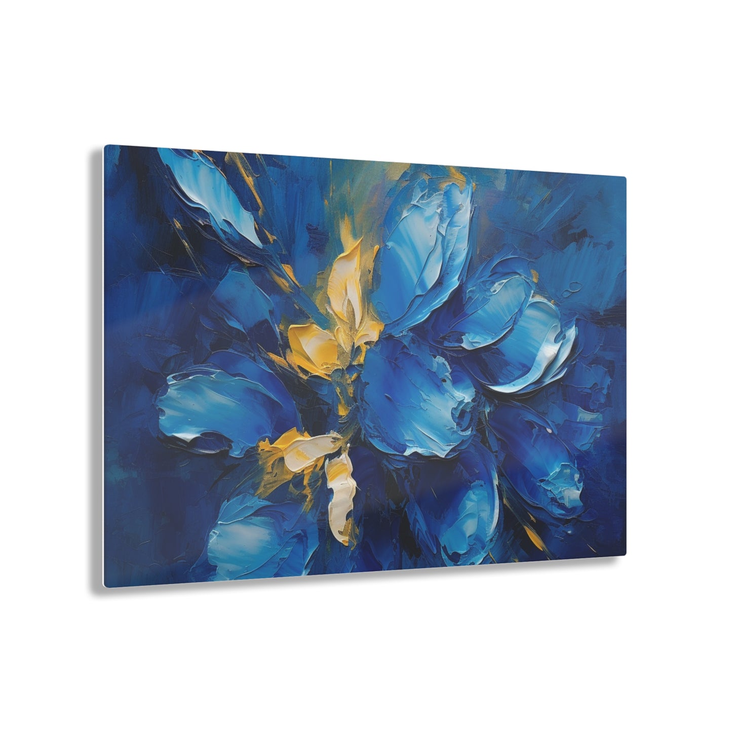 Abstract Wallpaper Acrylic Prints: Immersive Floral Beauty with Blue Orchid Motif