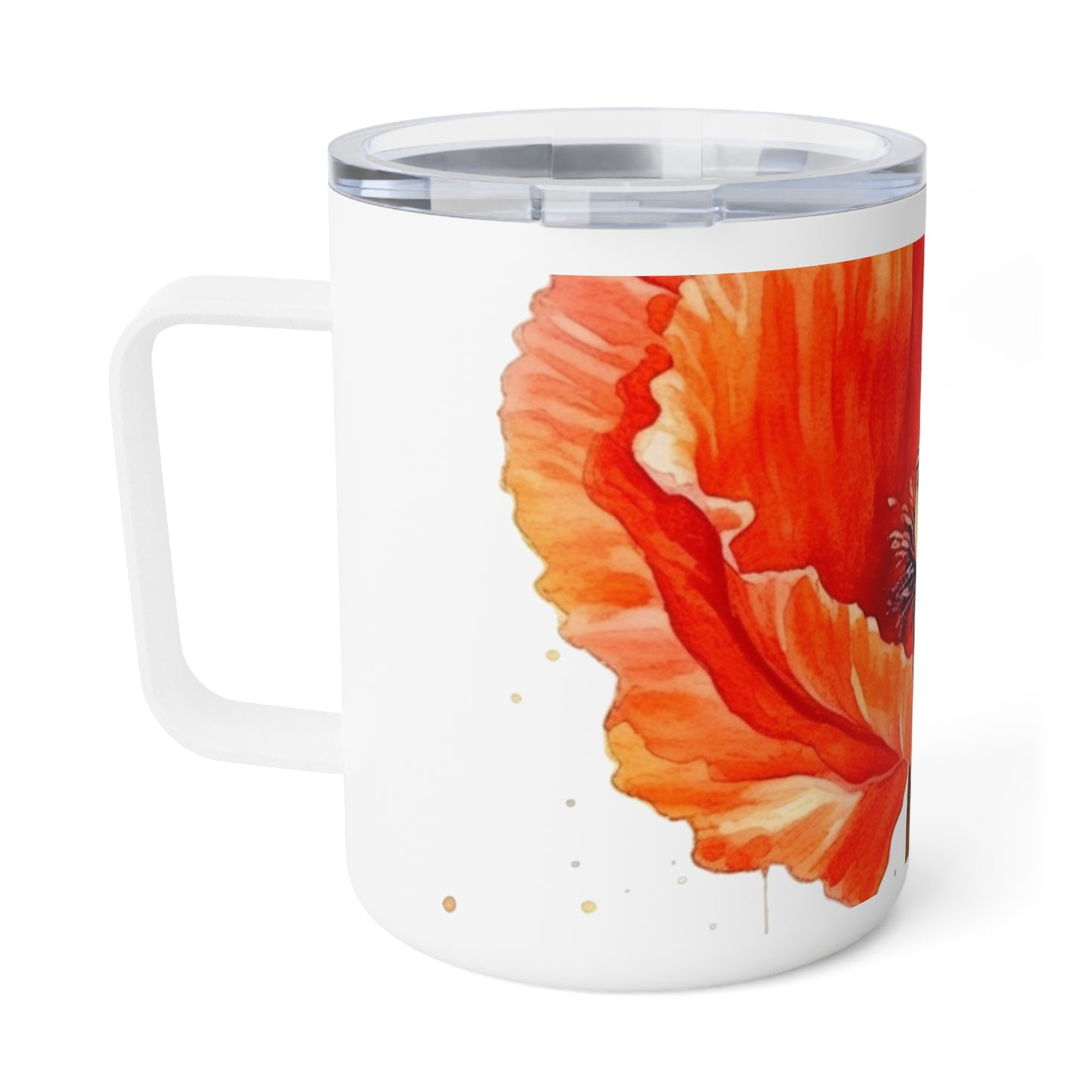 Watercolor Poppy Garden Insulated Coffee Mug: Unleash the Beauty of Nature