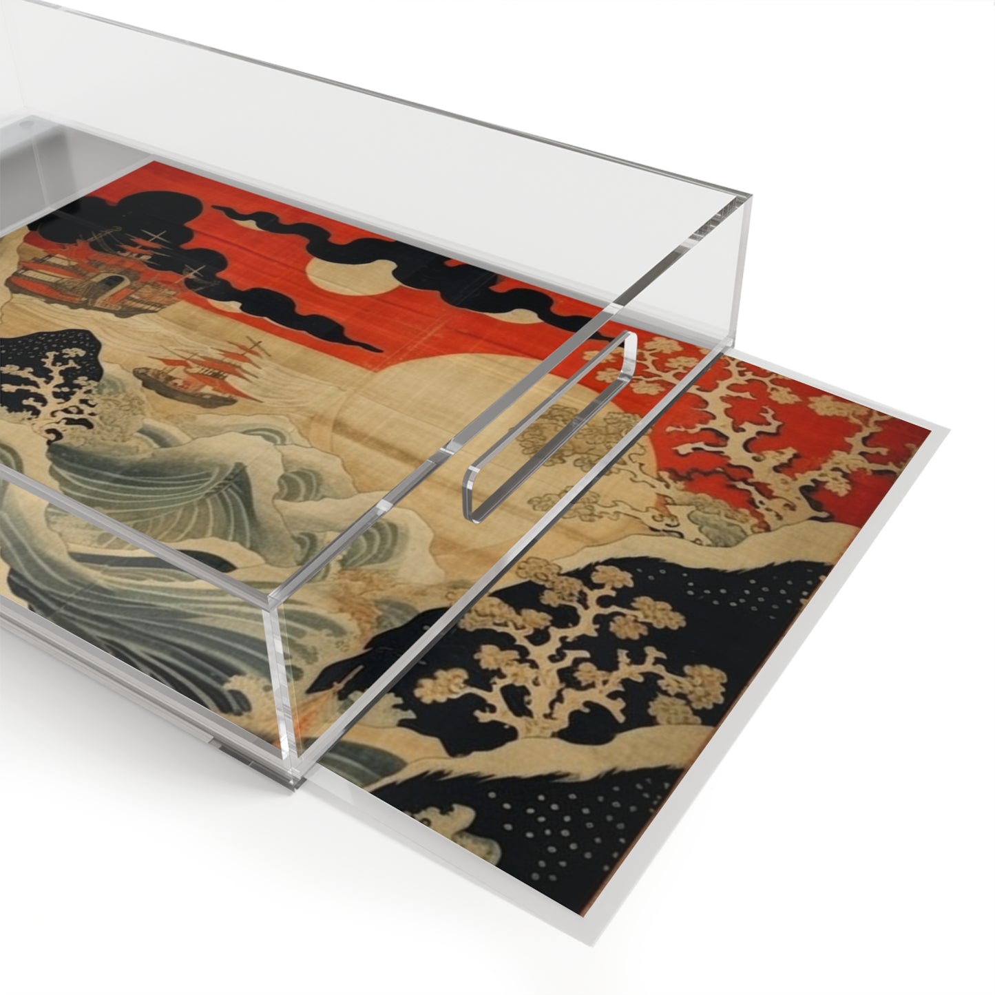 Artistic Fusion - Where Japanese Tapestry Meets the Perfect Acrylic Serving Tray