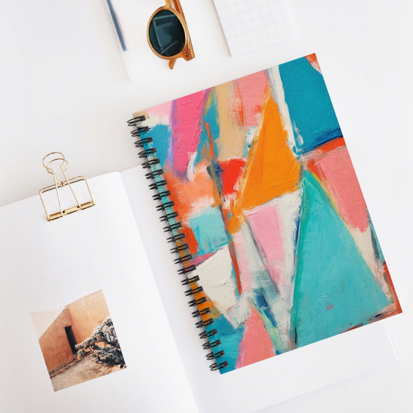 Vibrant Triangles: Pastel Canvas Notebook