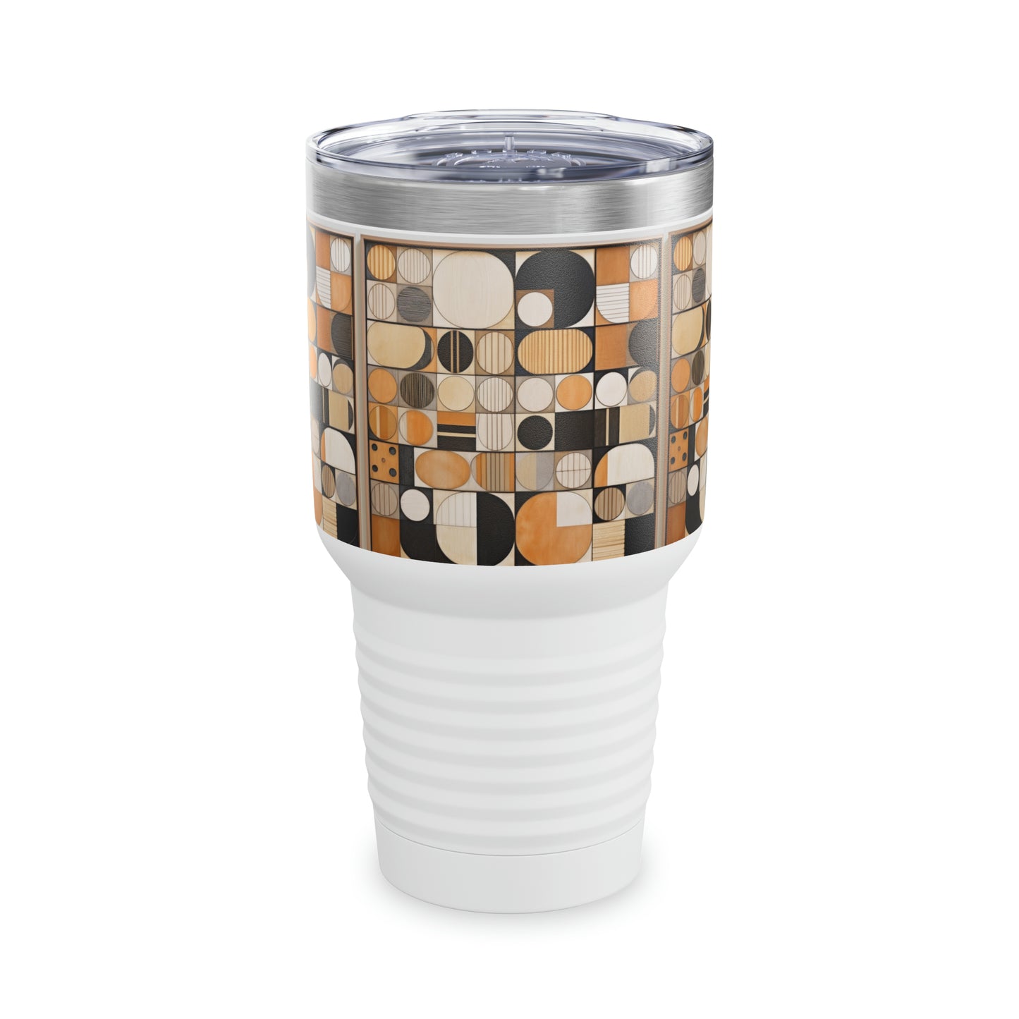 Whimsical Circles: Artistic Mosaics on a Ringneck Tumbler