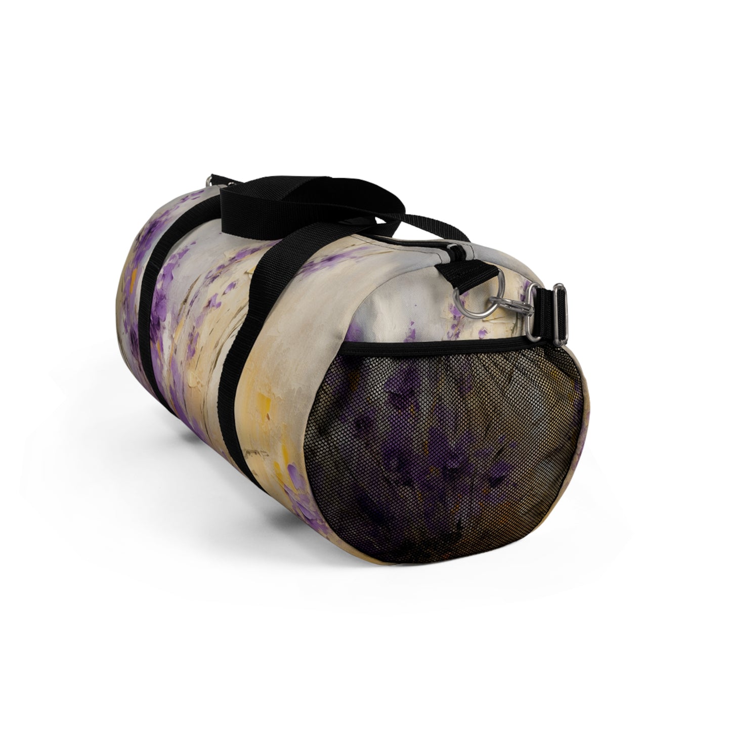 Expressive Lavender Drawing on Duffel Bag: A Symphony of Colors and Petals