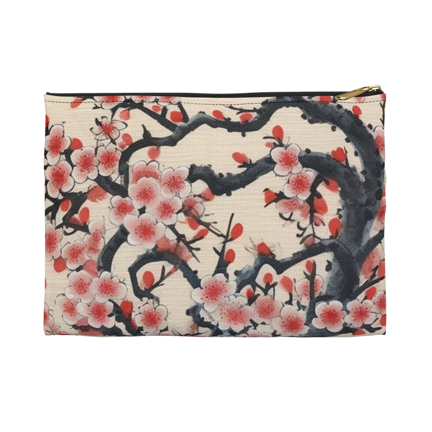 Enchanting Petal Symphony: Accessory Pouch Celebrating Cherry Blossom Tree Drawings