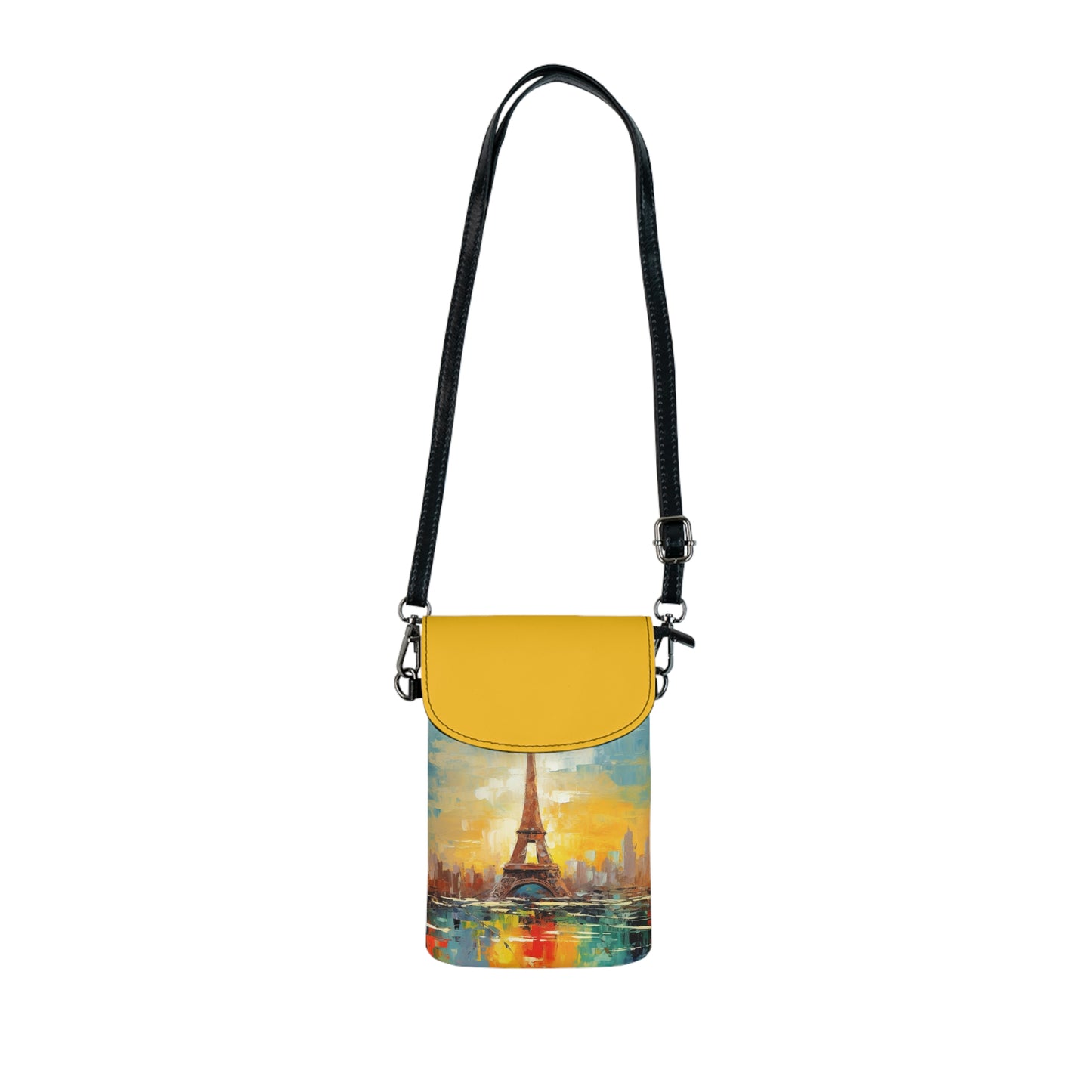 Abstract Paris Small Cell Phone Wallet: Exploring the City of Light with Brush Strokes