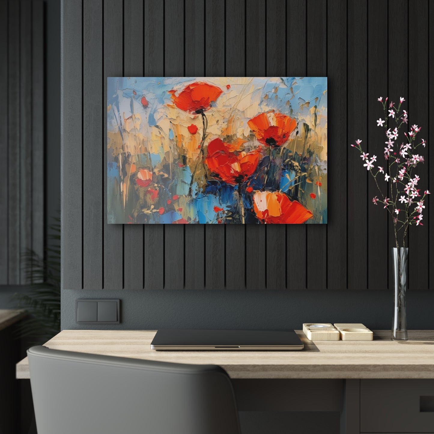 Acrylic Prints Paradise: Abstract Poppy Artwork and Flower Drawings