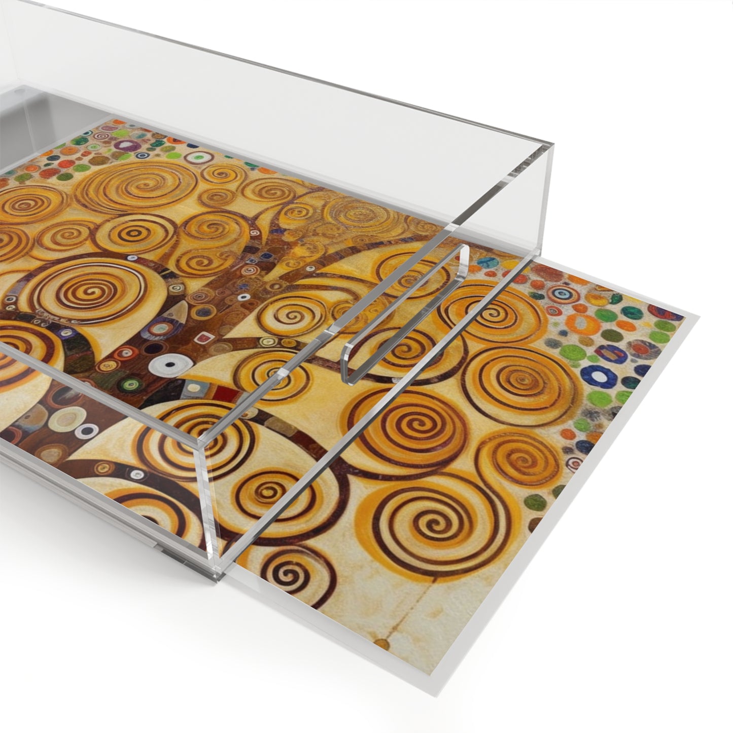 Captivating Artistry: The Tree of Life Acrylic Serving Tray, Inspired by Gustav Klimt's Timeless Masterpiece