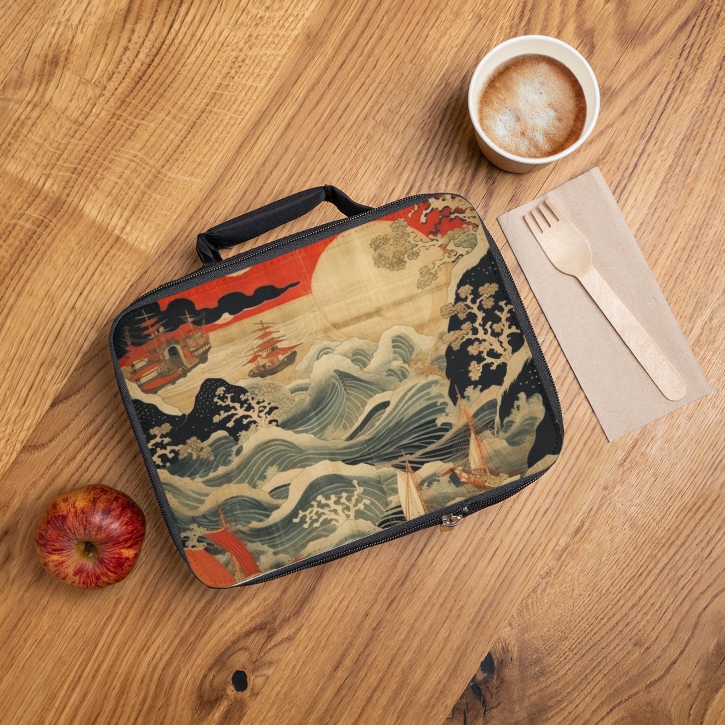 Artistic Fusion - Where Japanese Tapestry Meets the Perfect Lunch Bag