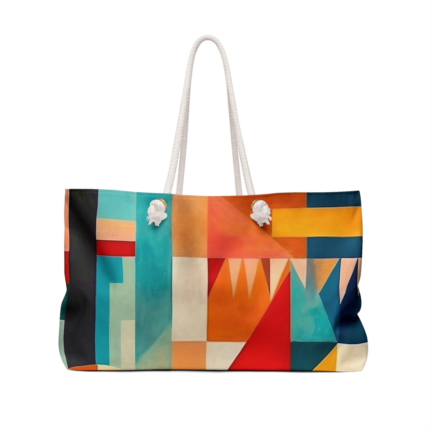 Geometric Abstract Sophistication: Midcentury Modern Weekender Bag for Women